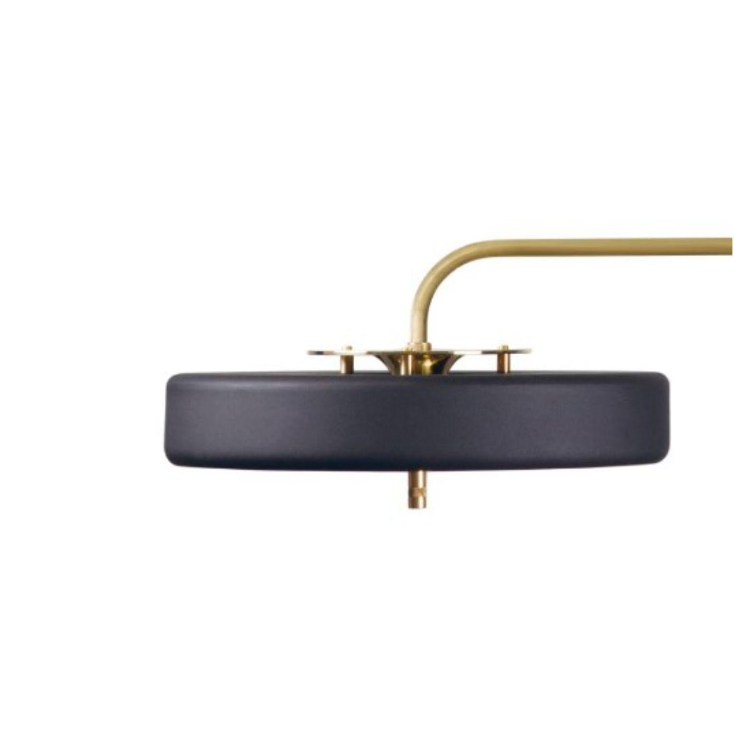 British Revolve Wall Light, Polished Brass, Black by Bert Frank