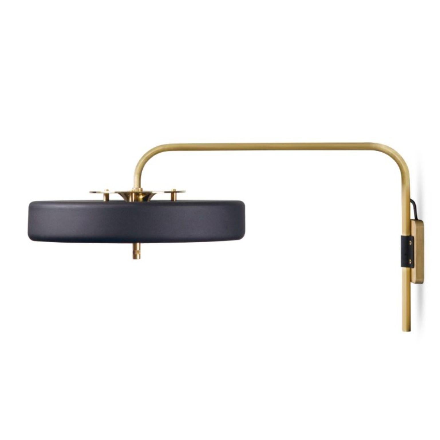 Revolve Wall Light, Polished Brass, Black by Bert Frank In New Condition In Geneve, CH