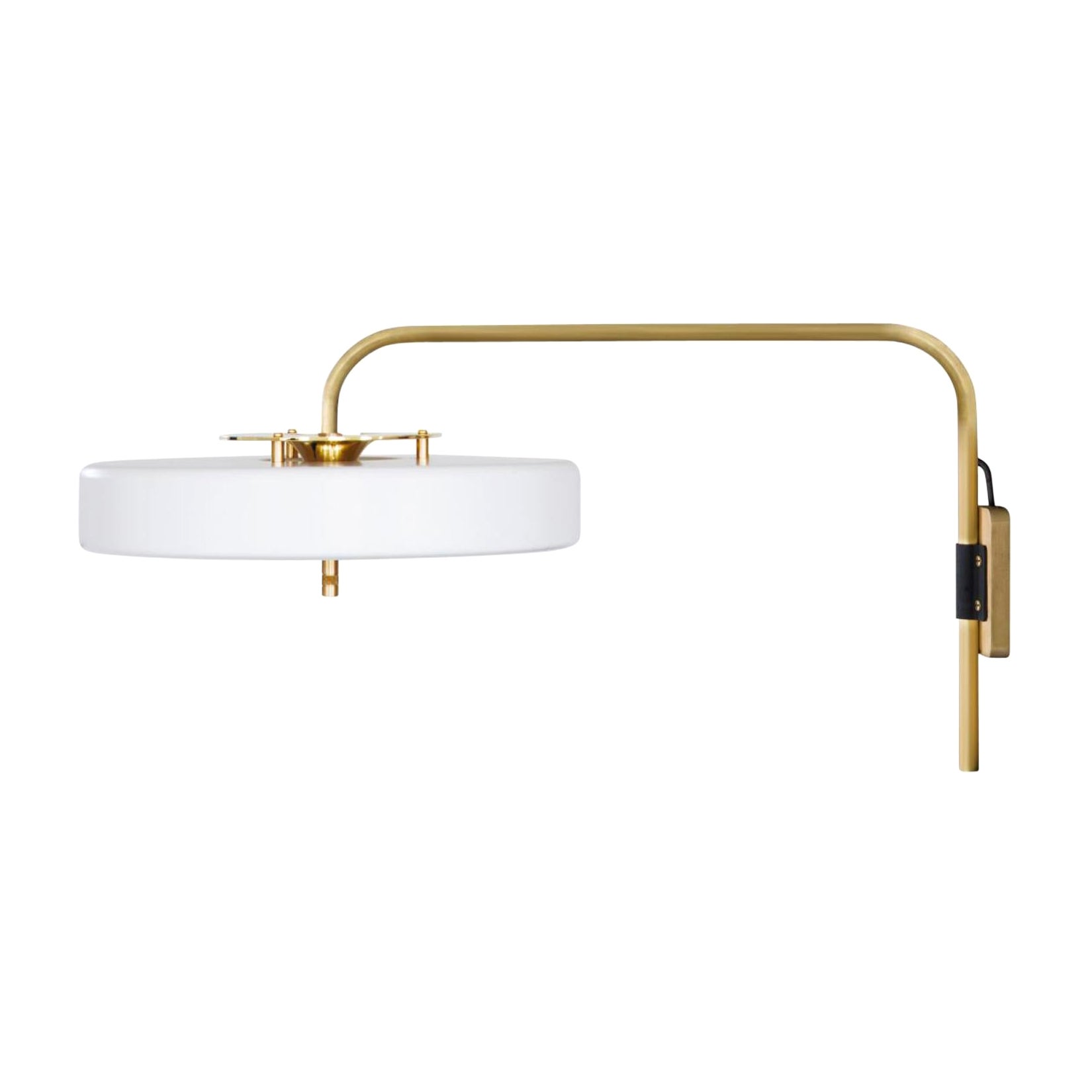 Revolve Wall Light, Polished Brass, White by Bert Frank