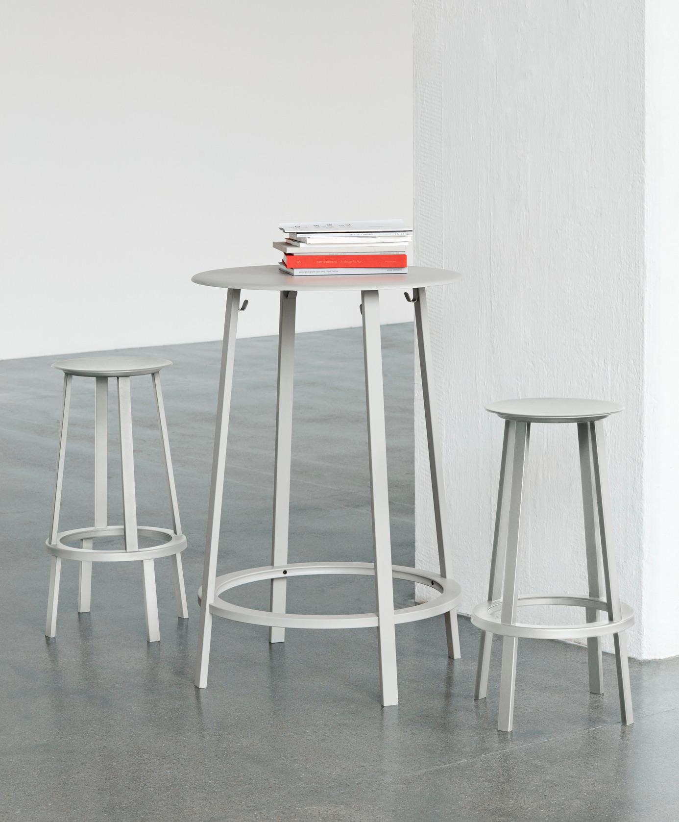 Steel Revolver Bar Stool, Rotatable High, Sky Grey, by Leon Ransmeier for Hay For Sale