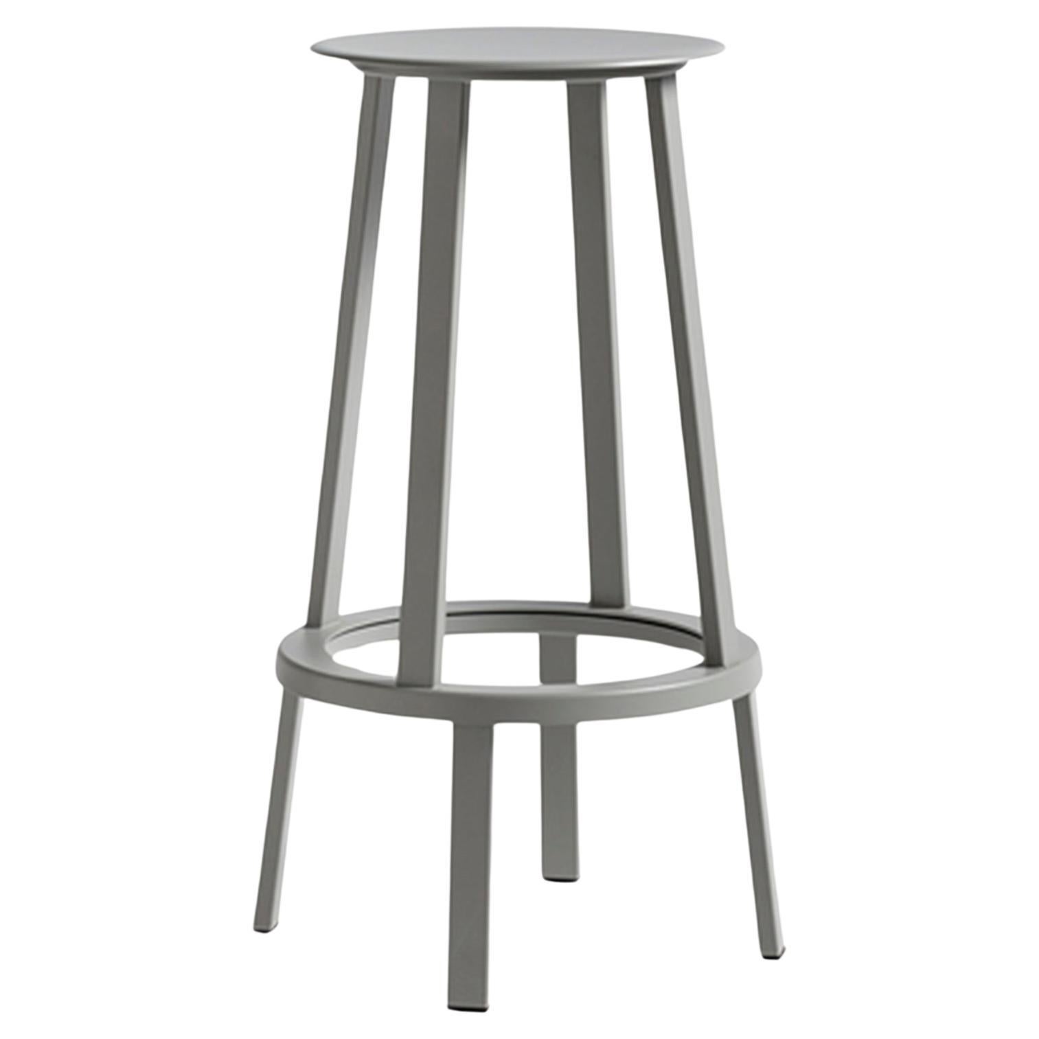 Taburete de bar Revolver, giratorio alto, gris cielo, de Leon Ransmeier para Hay