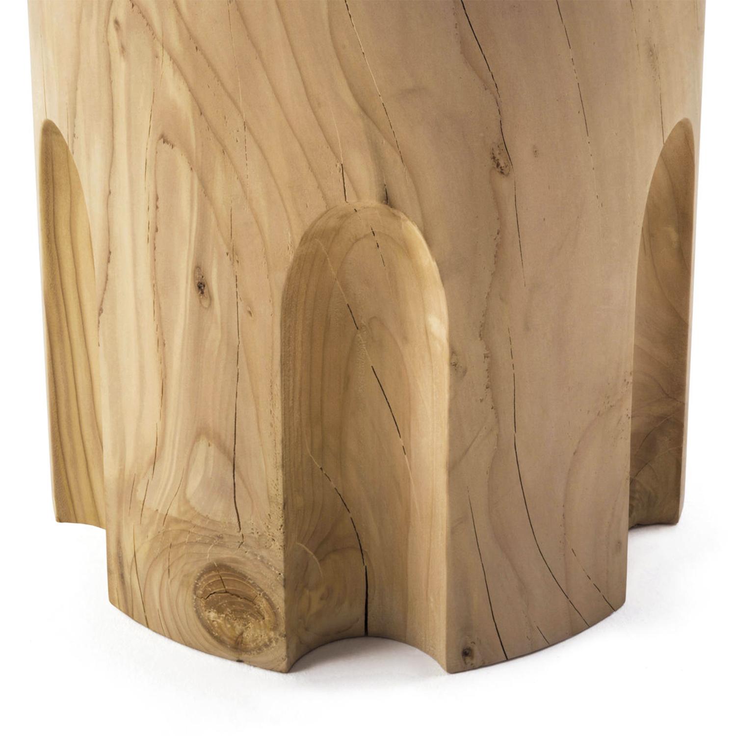 Hand-Crafted Revolvheart Stool in Solid Cedar For Sale