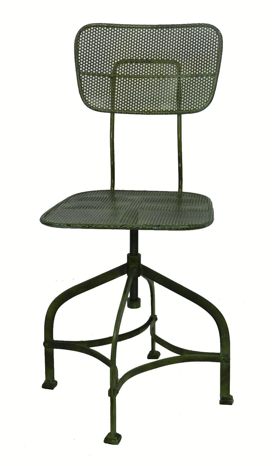 Revolving architects chair mesh metal Mategot style
Adjustable height
Original paint with great patina.