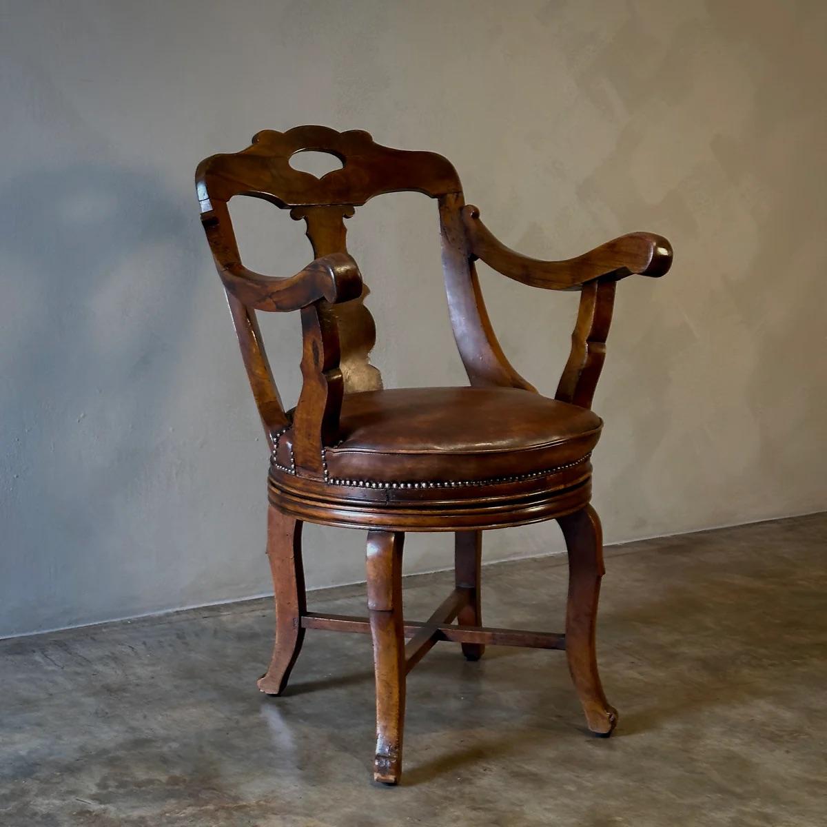 Revolving Arm Chair by Luigi Filippo In Good Condition For Sale In Los Angeles, CA