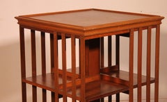 Revolving Bookcase In Blond Mahogany