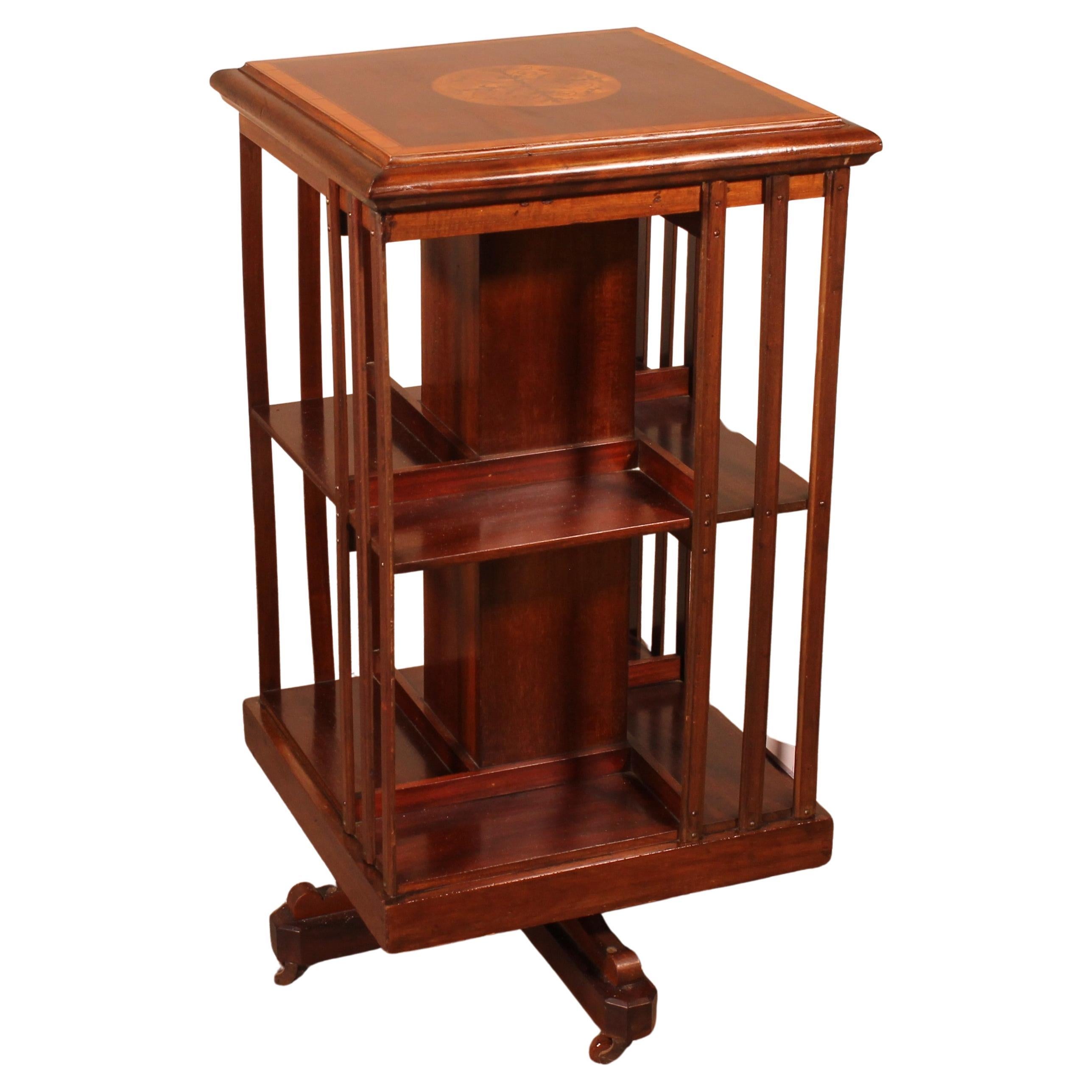 19th mahogany revolving bookcase For Sale at 1stDibs
