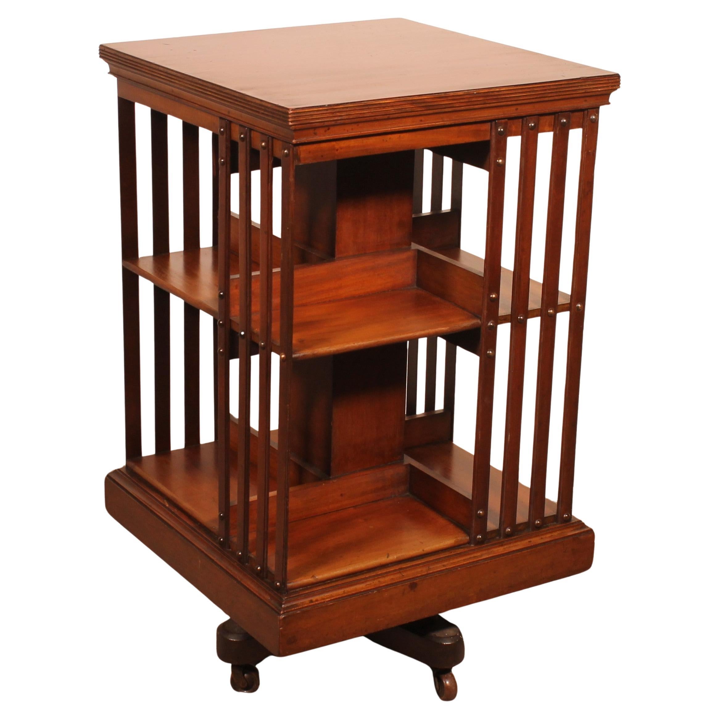 Revolving Bookcase With Iron Base - 19th Century