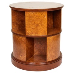 Revolving Circular Library Bookcase of Bird's-Eye Maple