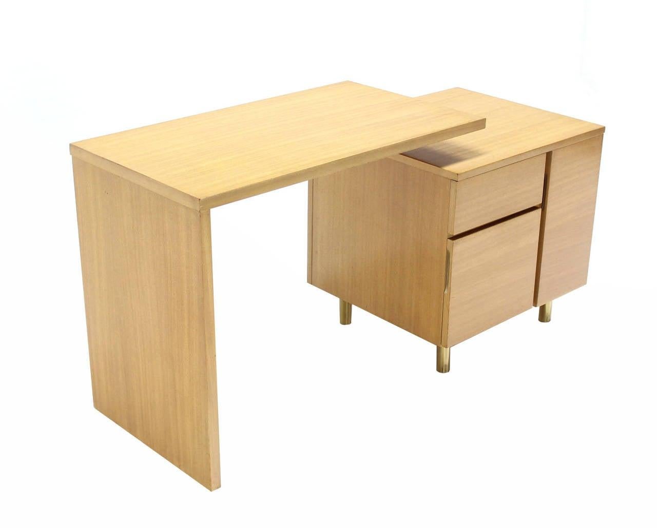 American Revolving Folding Mid-Century Modern Desk Writing Table Cabinet Hide Away MINT For Sale