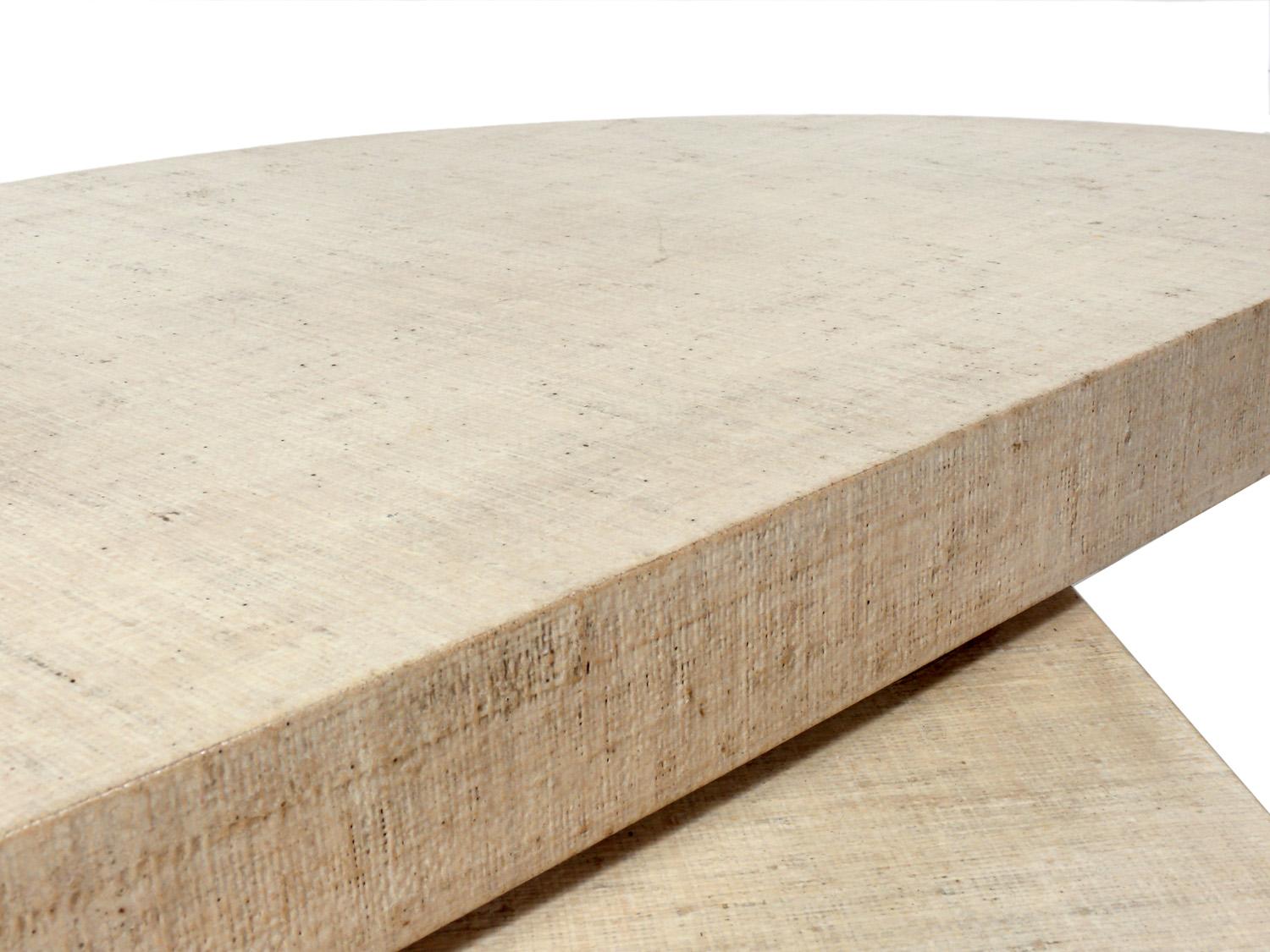 American Revolving Grasscloth Coffee Table