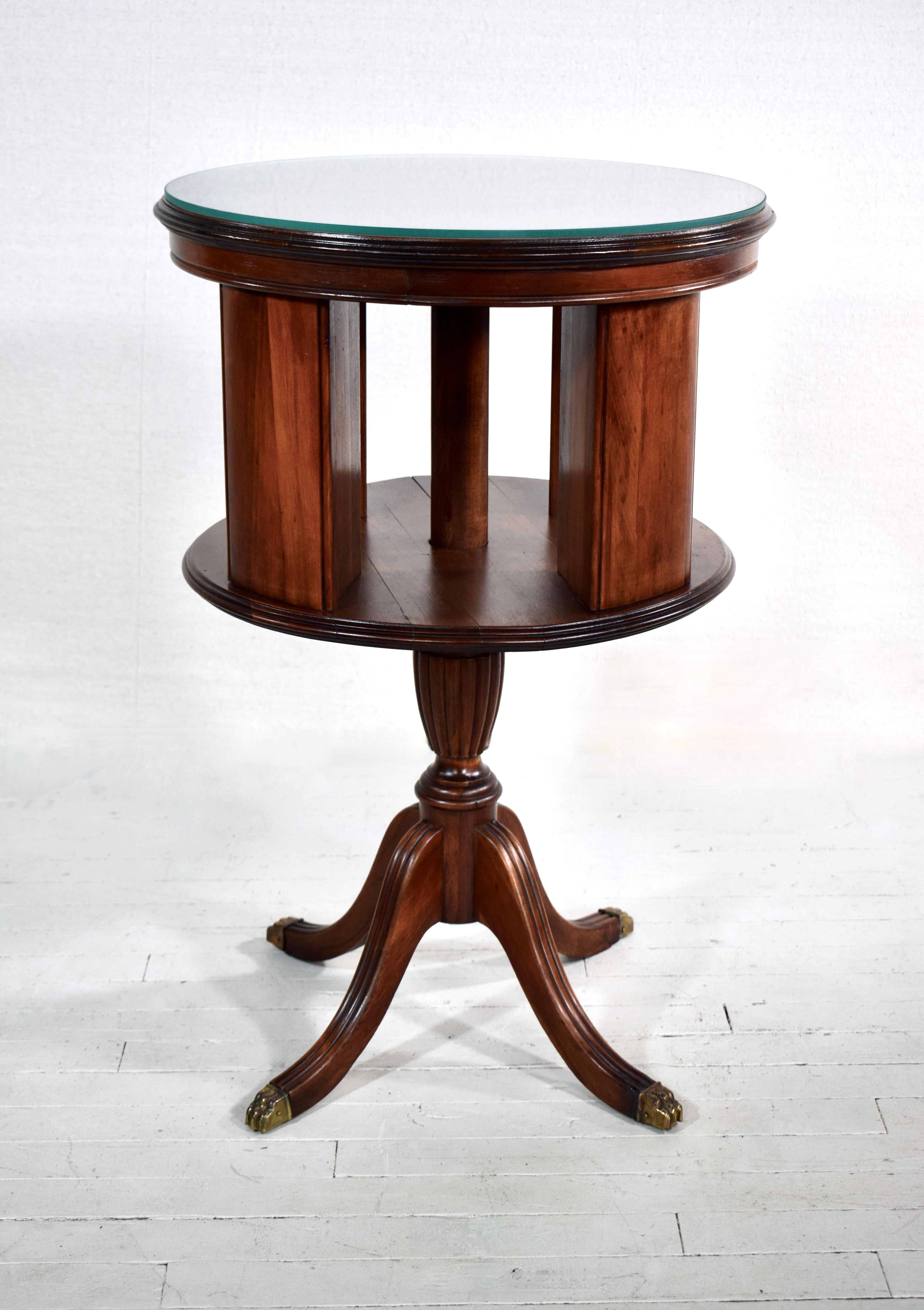 Neoclassical Revolving Mahogany Bookcase Drum Table For Sale