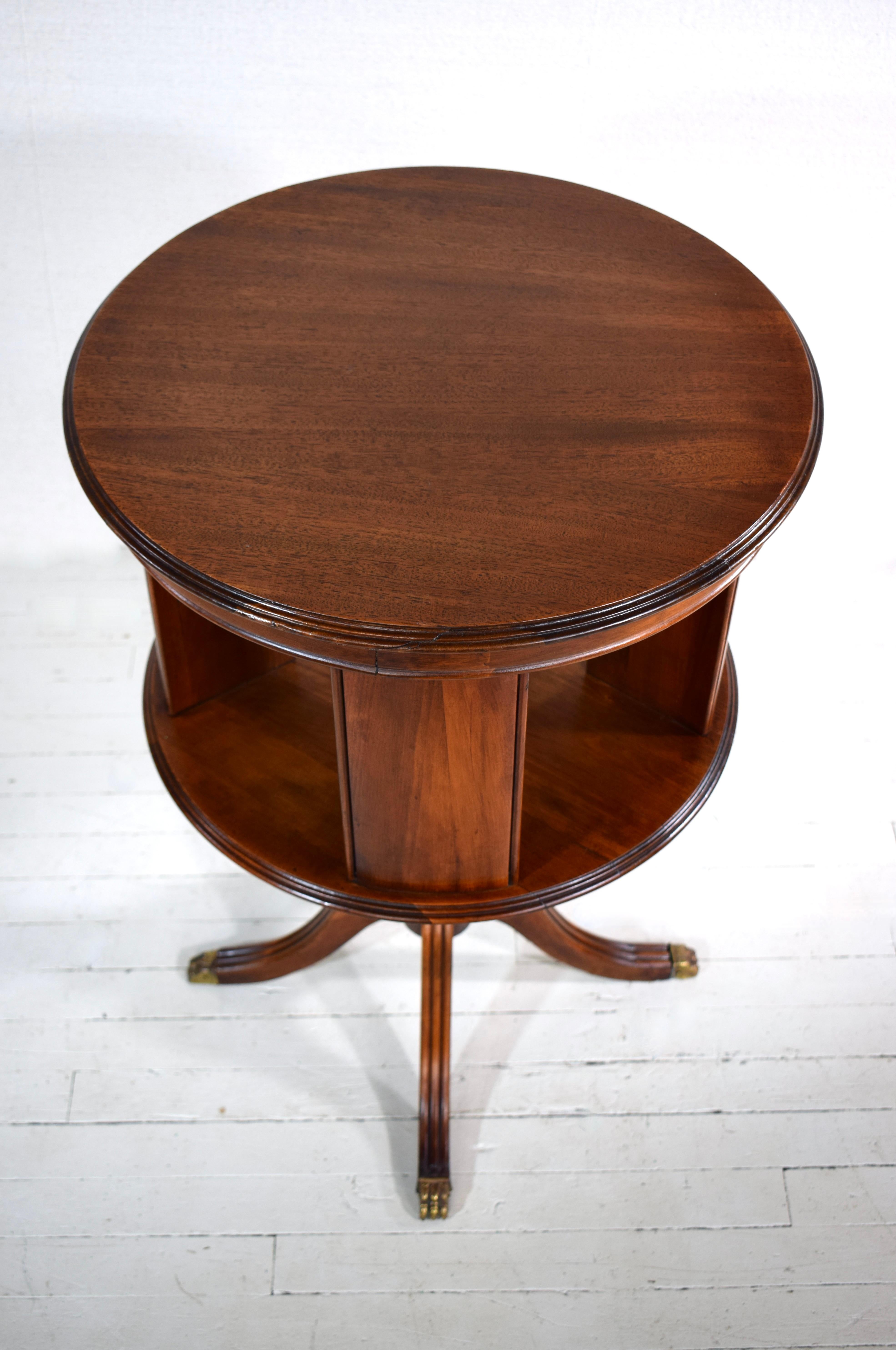 20th Century Revolving Mahogany Bookcase Drum Table For Sale