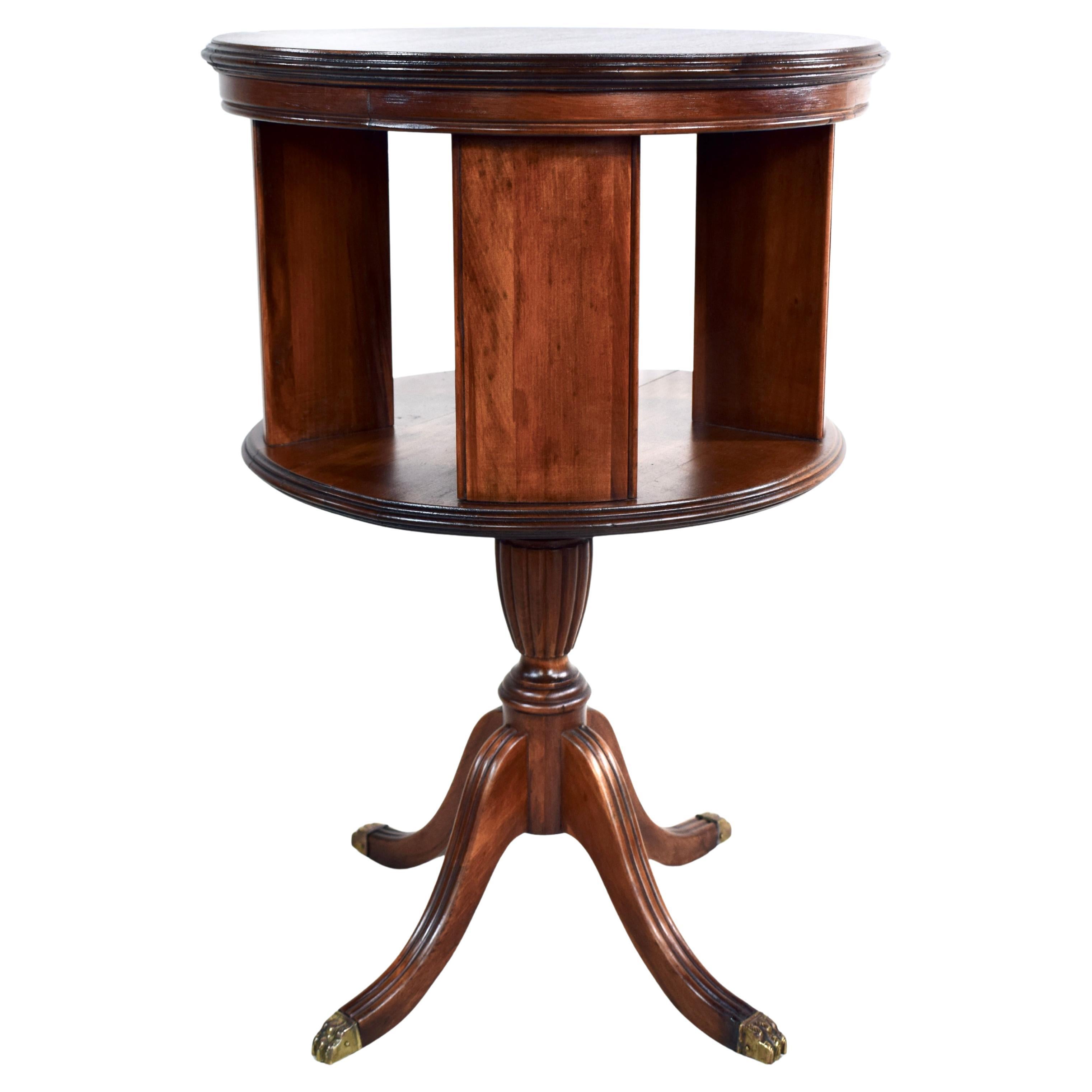 Table tambour de bibliothèque tournante en acajou
