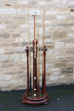 Revolving Mahogany Snooker, Billiard or Pool Cue Rack