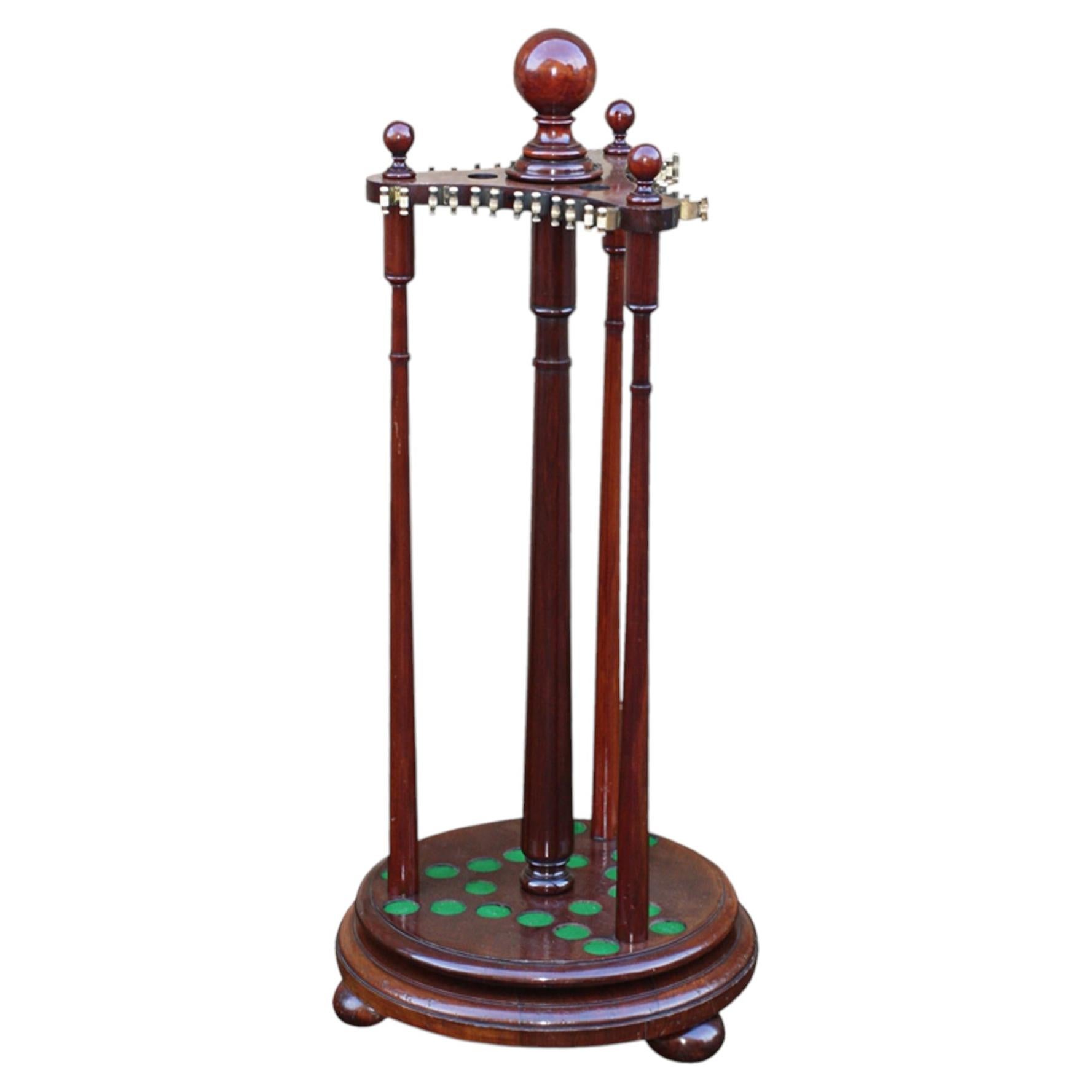 Revolving Mahogany Snooker, Billiard or Pool Cue Rack