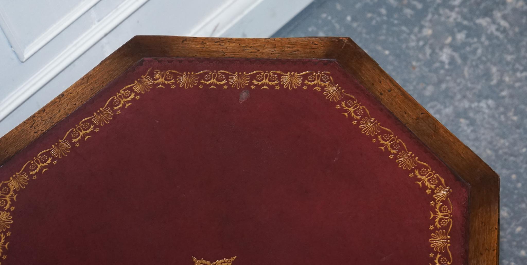 TABLE D'ENTRÉE REVOLVANTE DE CAMPAGNE MILITAIRE EN CUIR BOURGOGNE DRUM SiDE BEVAN FUNNELL en vente 6