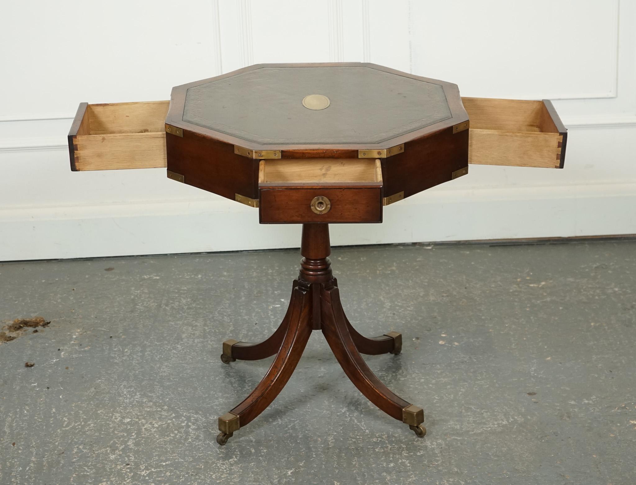 Hand-Crafted REVOLVING MILITARY CAMPAiGN REGENCY STYLE DRUM SIDE END TABLE BEVAN FUNNELL For Sale