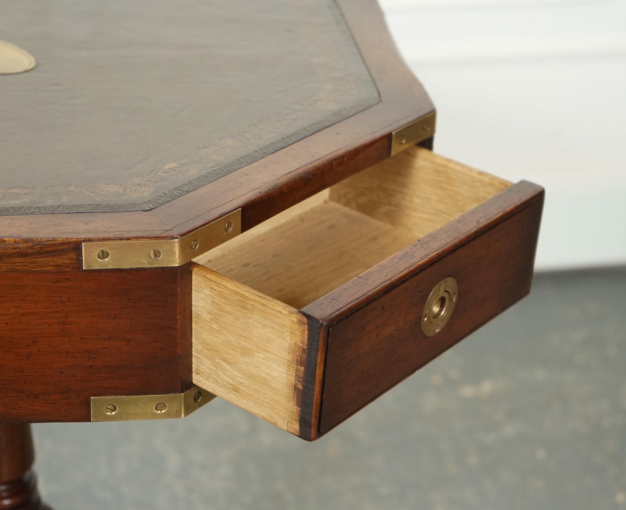REVOLVING MILITARY CAMPAiGN REGENCY STYLE DRUM SIDE END TABLE BEVAN FUNNELL For Sale 1