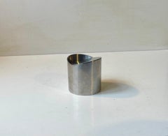 Revolving Minimalist Stainless Steel Ashtray by Roelandt for Stelton, 1980s