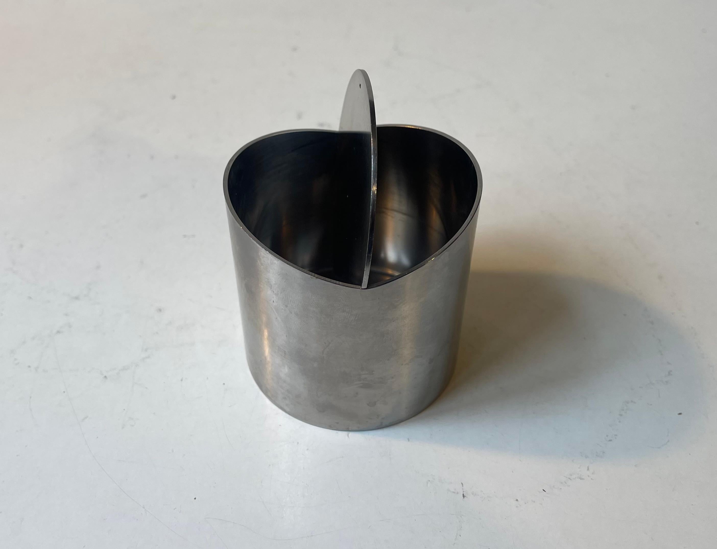 Danish Revolving Minimalist Stainless Steel Ashtray by Roelandt for Stelton, 1980s For Sale