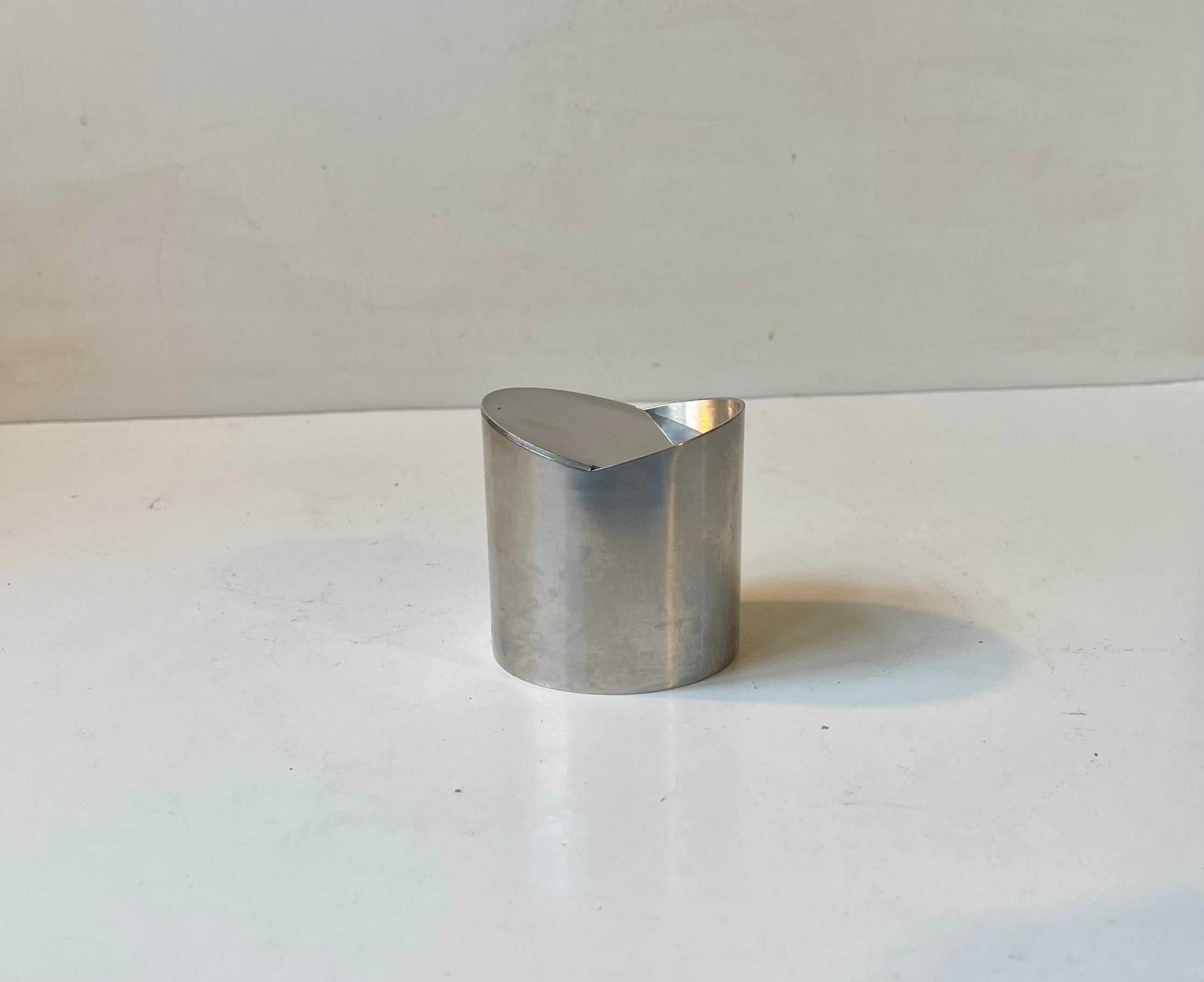 Revolving Minimalist Stainless Steel Ashtray by Roelandt for Stelton, 1980s For Sale 2