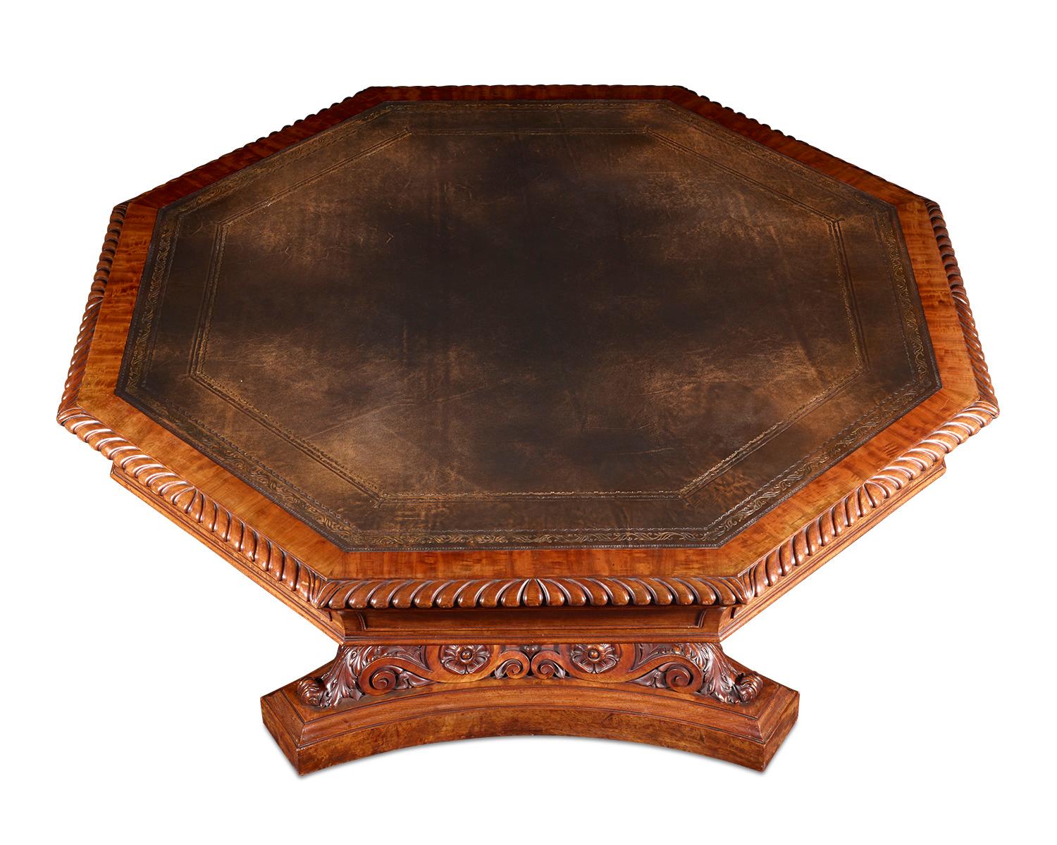 Victorian Revolving Octagonal Library Table Attributed to Gillows