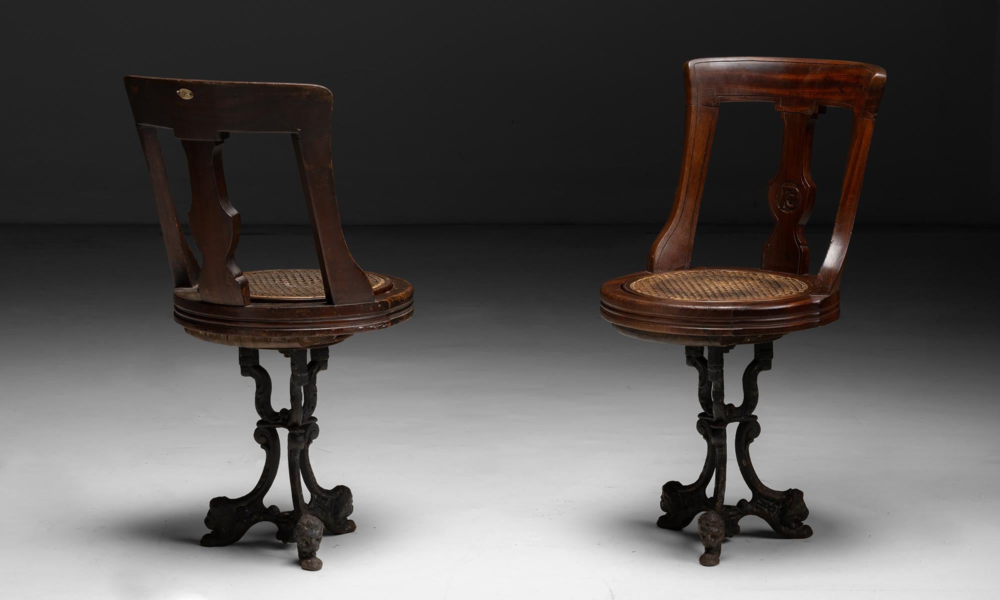 English Revolving Ship Chair(s), England circa 1870 For Sale