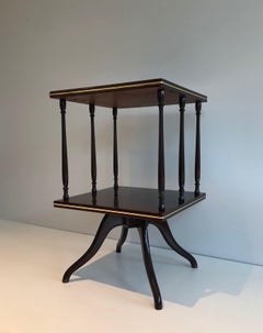 Revolving Two-Tier Wooden Table. English Work.Circa 1900