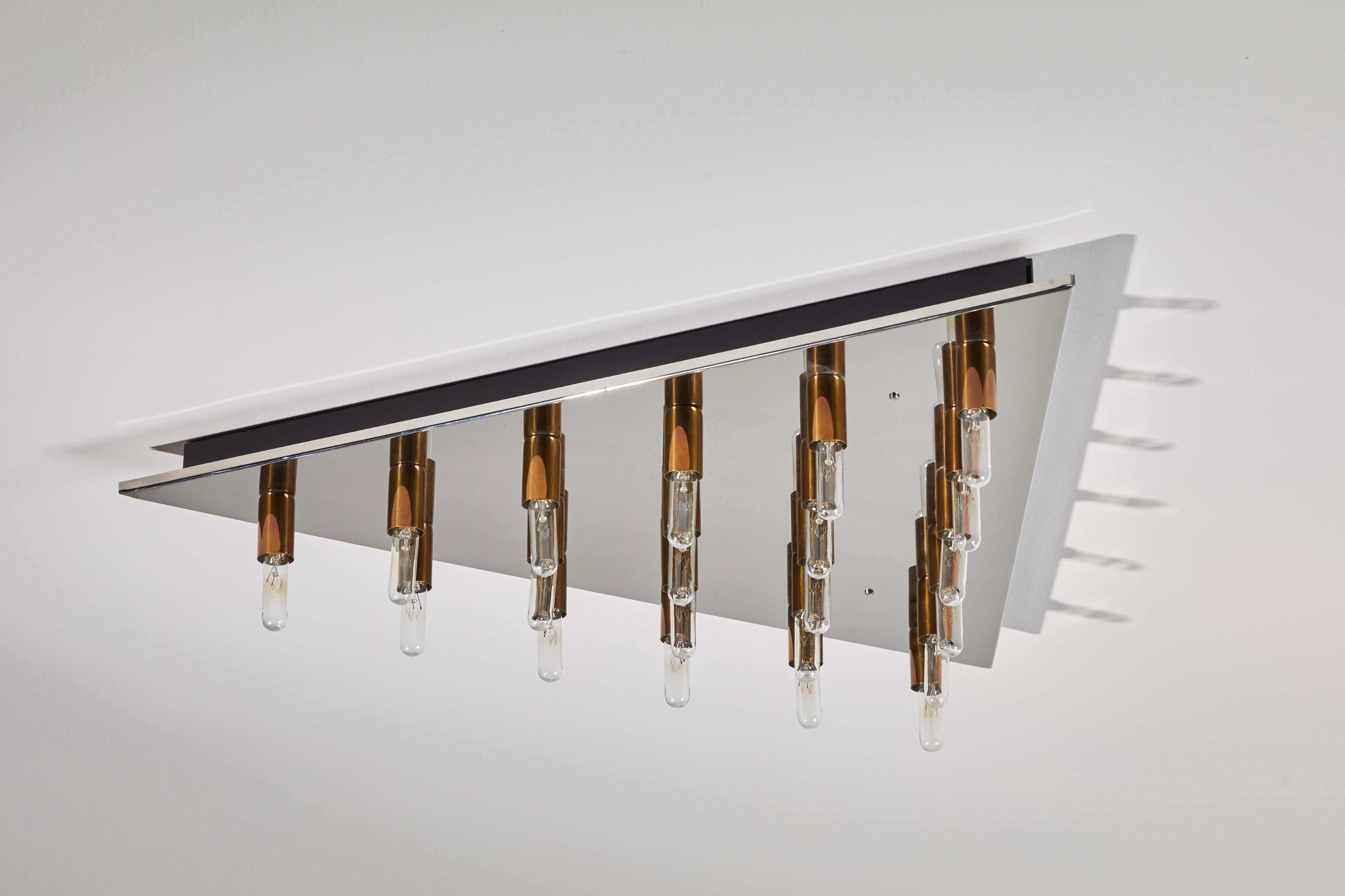 Brass Rewire Custom Triangular Light Panel For Sale
