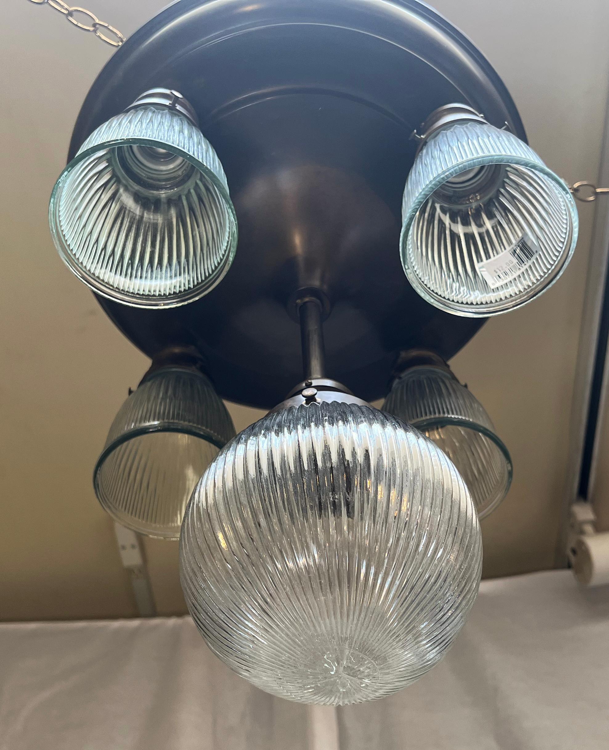Rewired Vintage Ceiling Pan Light, circa 1930 In Good Condition For Sale In Berkeley, CA