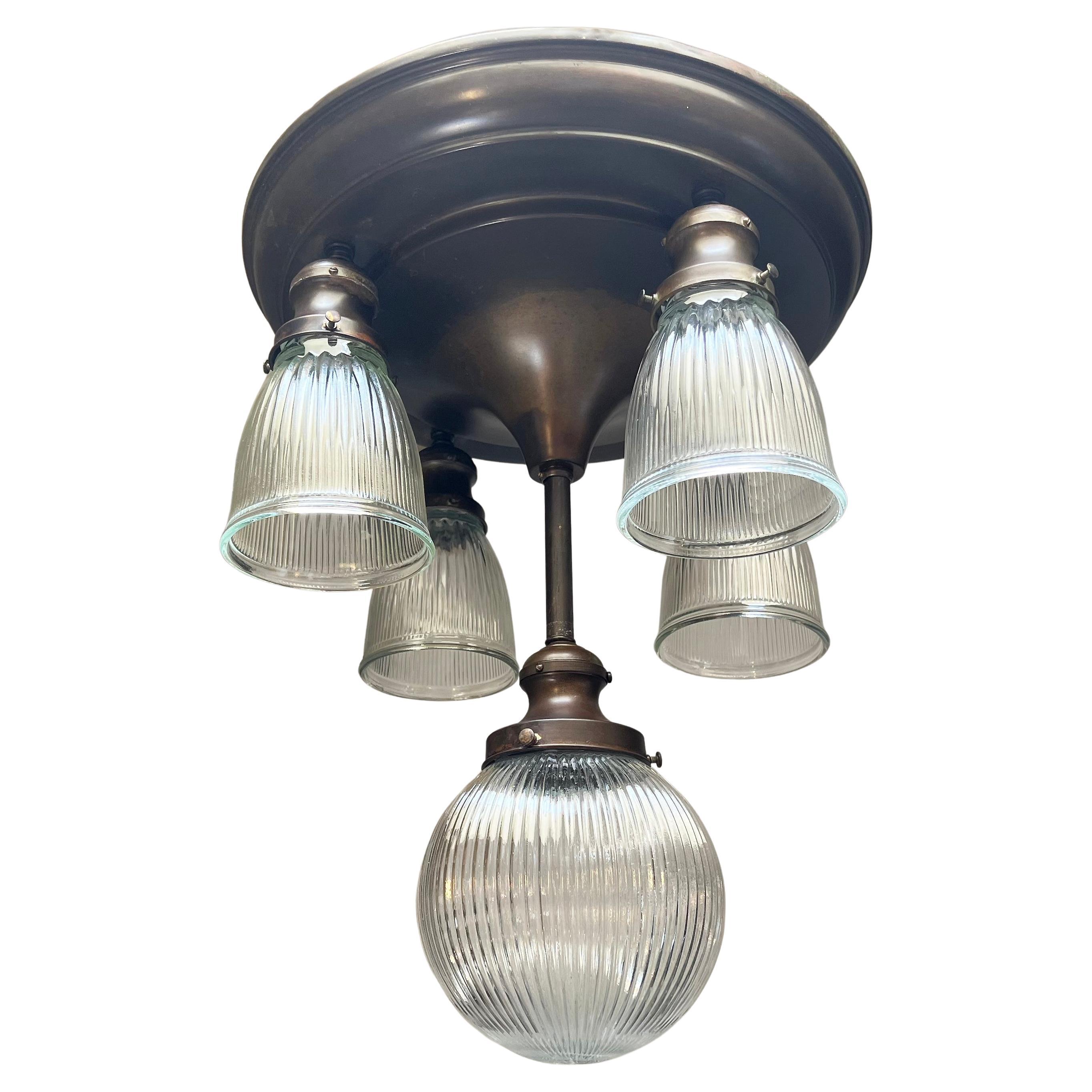 Rewired Vintage Ceiling Pan Light, circa 1930 For Sale