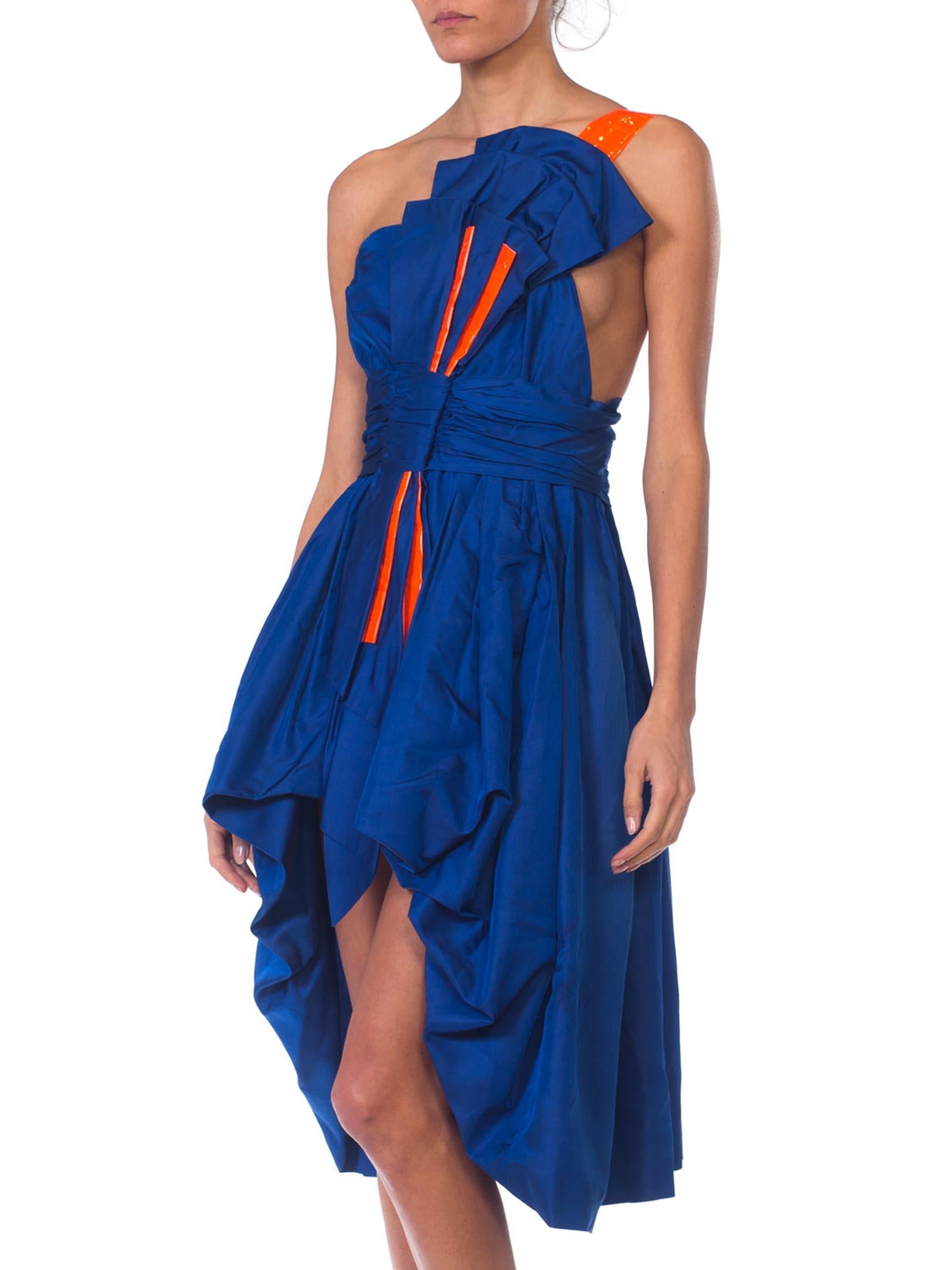 MORPHEW COLLECTION Sapphire Blue Silk Taffeta Reworked 1950S High-Low ...