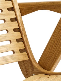 Rex 120 Lounge Chair Natural Oak Solid Frame + Plywood, Mid-Century Modern Style