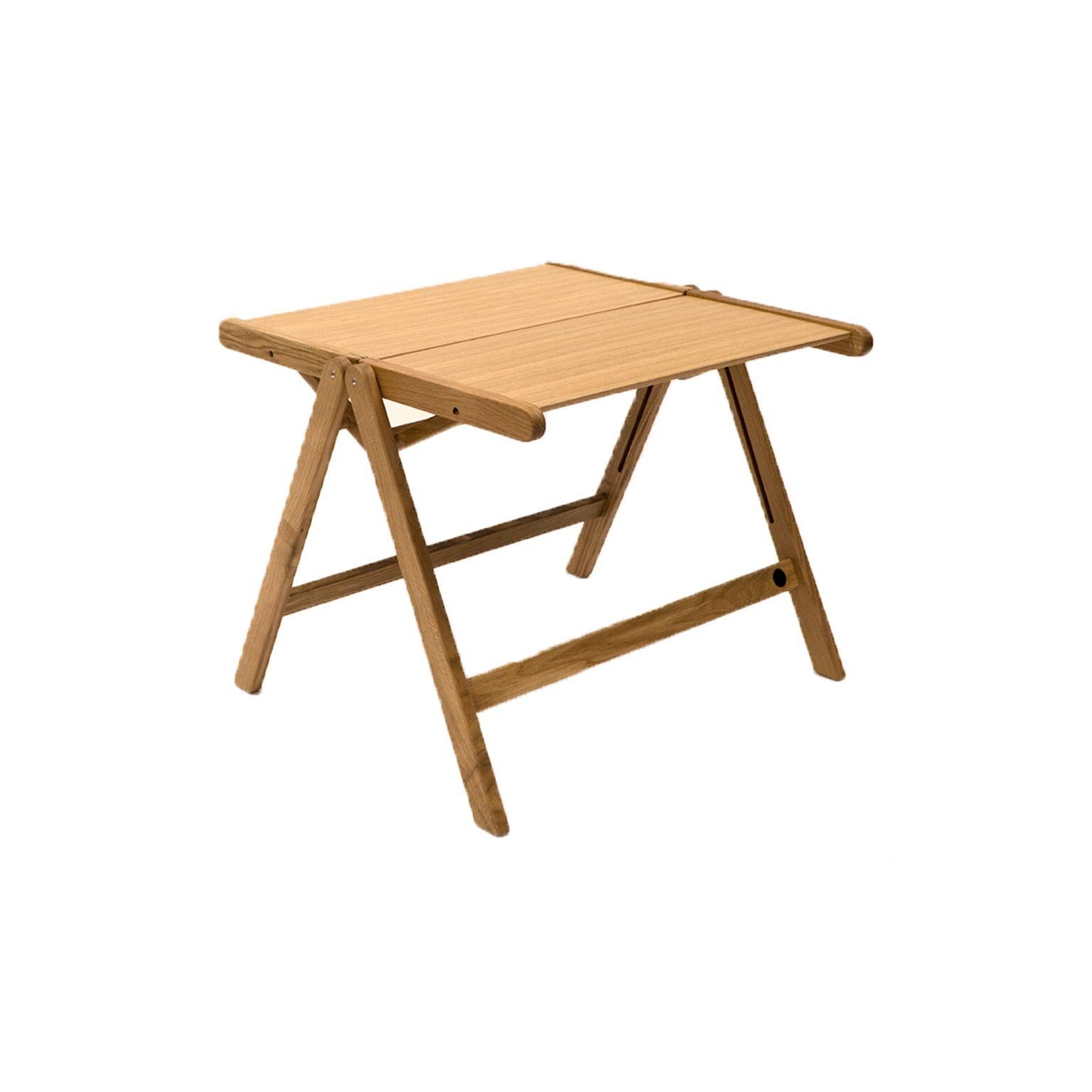 Slovène Table basse Rex en chêne naturel, cadre massif + contreplaqué, style moderne du milieu du siècle dernier en vente