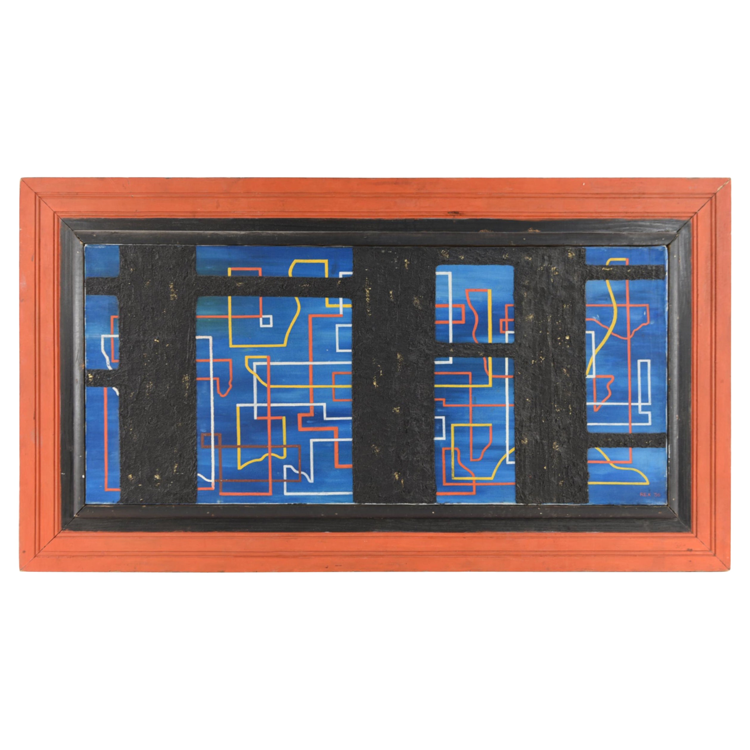 Rex Dennis Parady, „ Of Time and Illusions“, Abstrakte Mischtechniken auf Leinwand, 1956