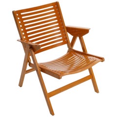 Rex Folding Chair Amrchair by Niko Kralj, Plywood Beech, 1952