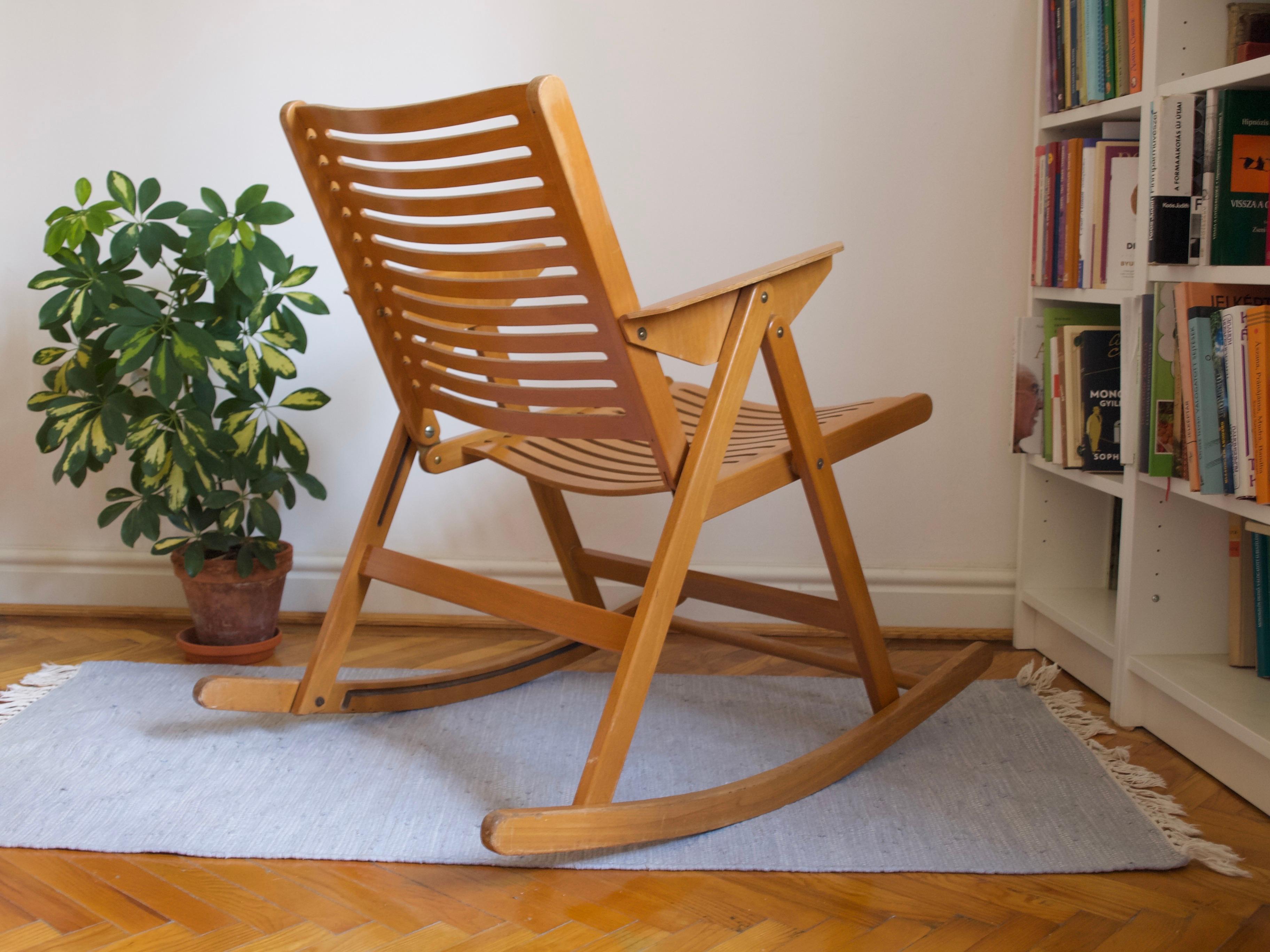 Mid-Century Modern Rex Folding Rocking Chair // Niko Kralj // Mid Century // Plywood Chair