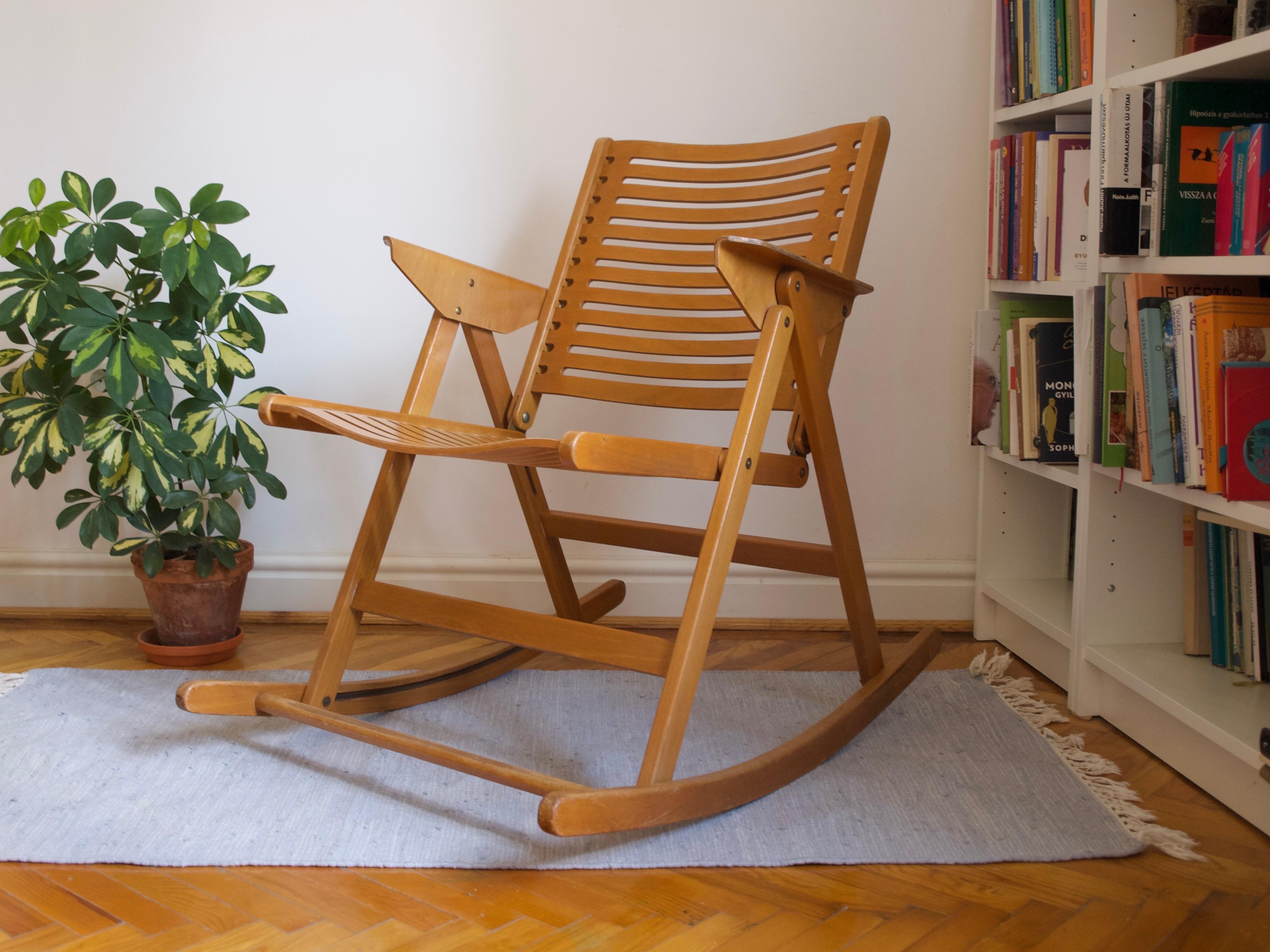 20th Century Rex Folding Rocking Chair // Niko Kralj // Mid Century // Plywood Chair