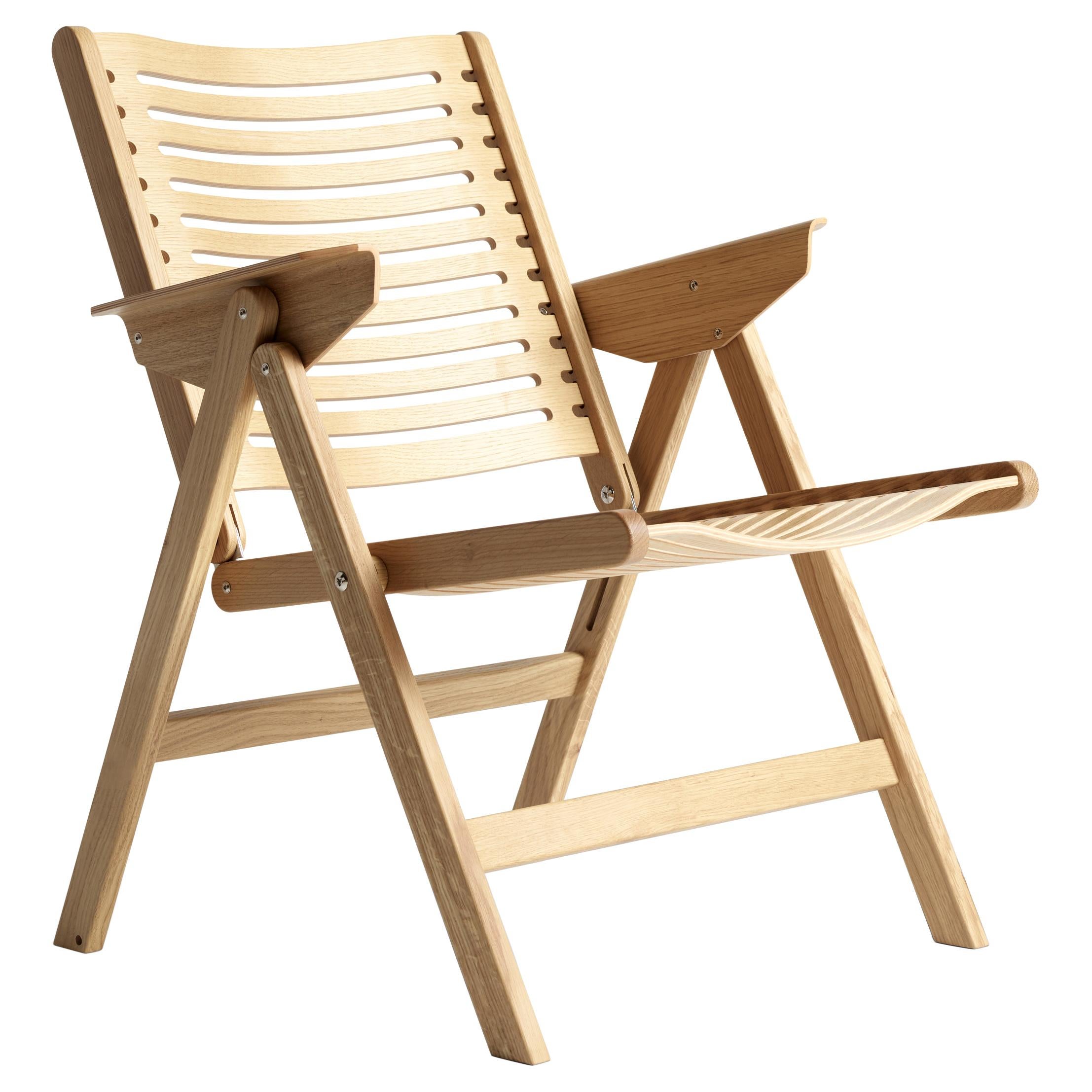 Rex Lounge Chair in Natural Oak, Solid Frame + Plywood, Mid-Century Modern Style