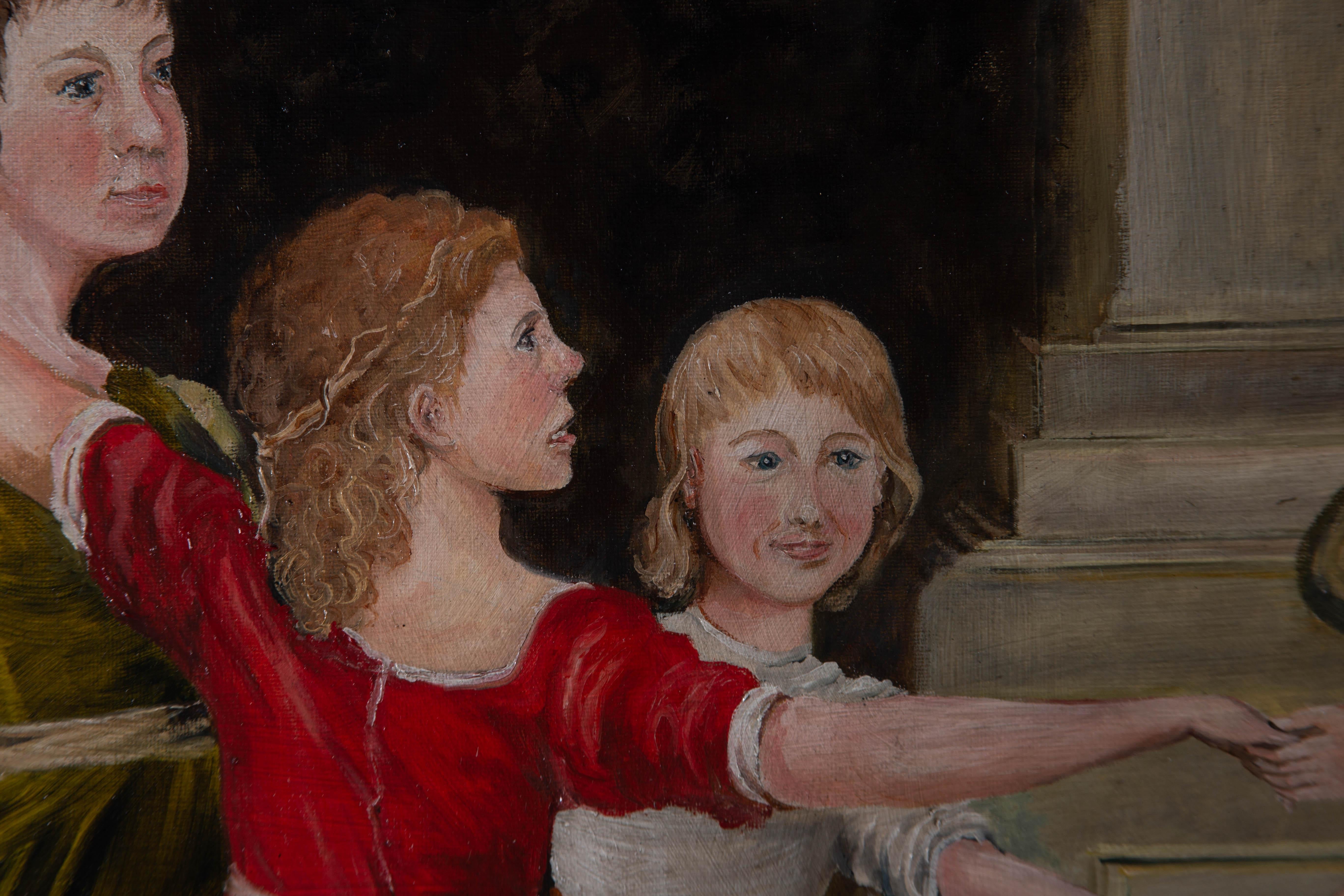 Rex Marsden after George Romney - Contemporary Oil, The Gower Children For Sale 2