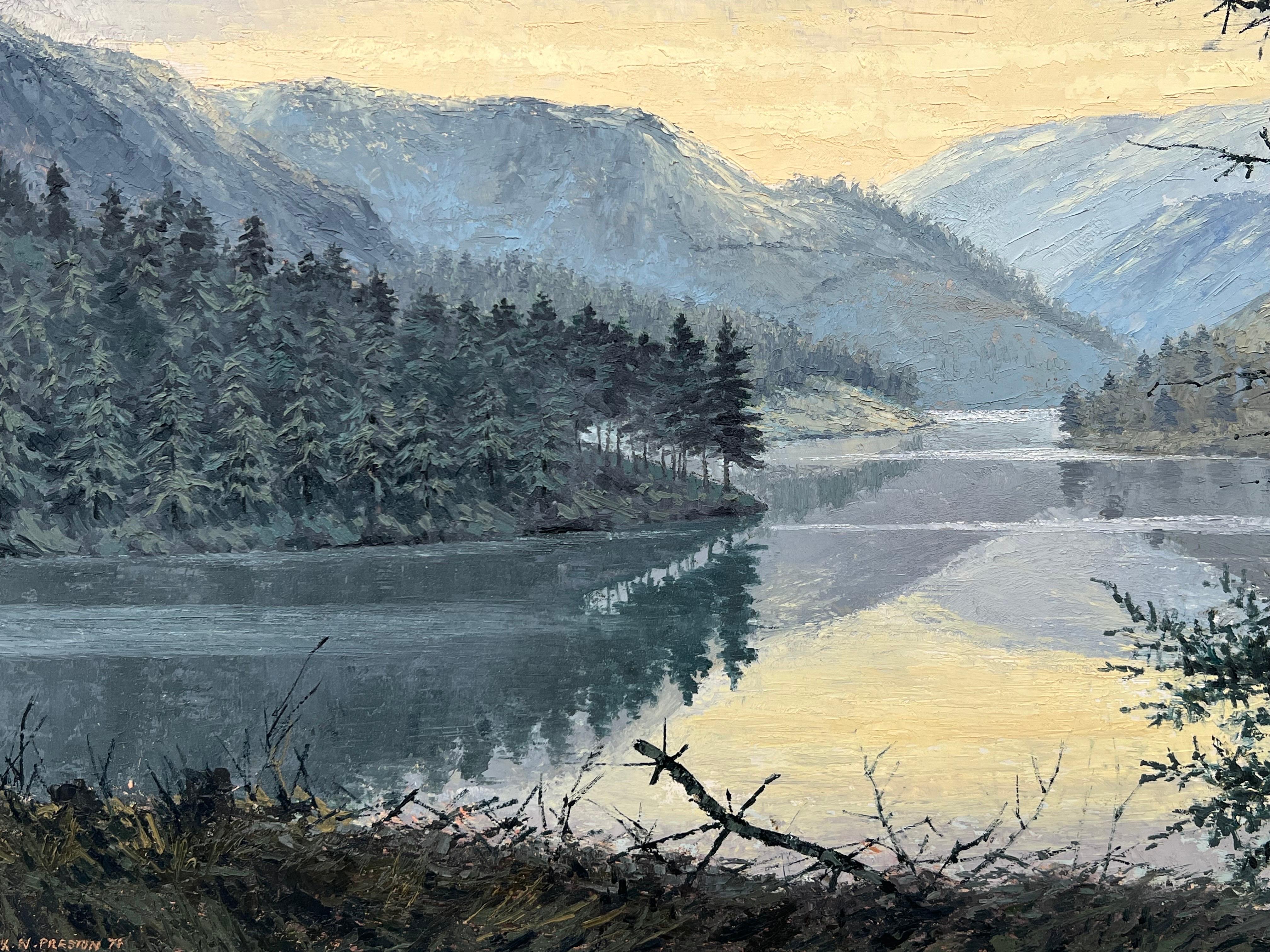 Peinture à l'huile impressionniste d'un paysage d'hiver en Angleterre en vente 10