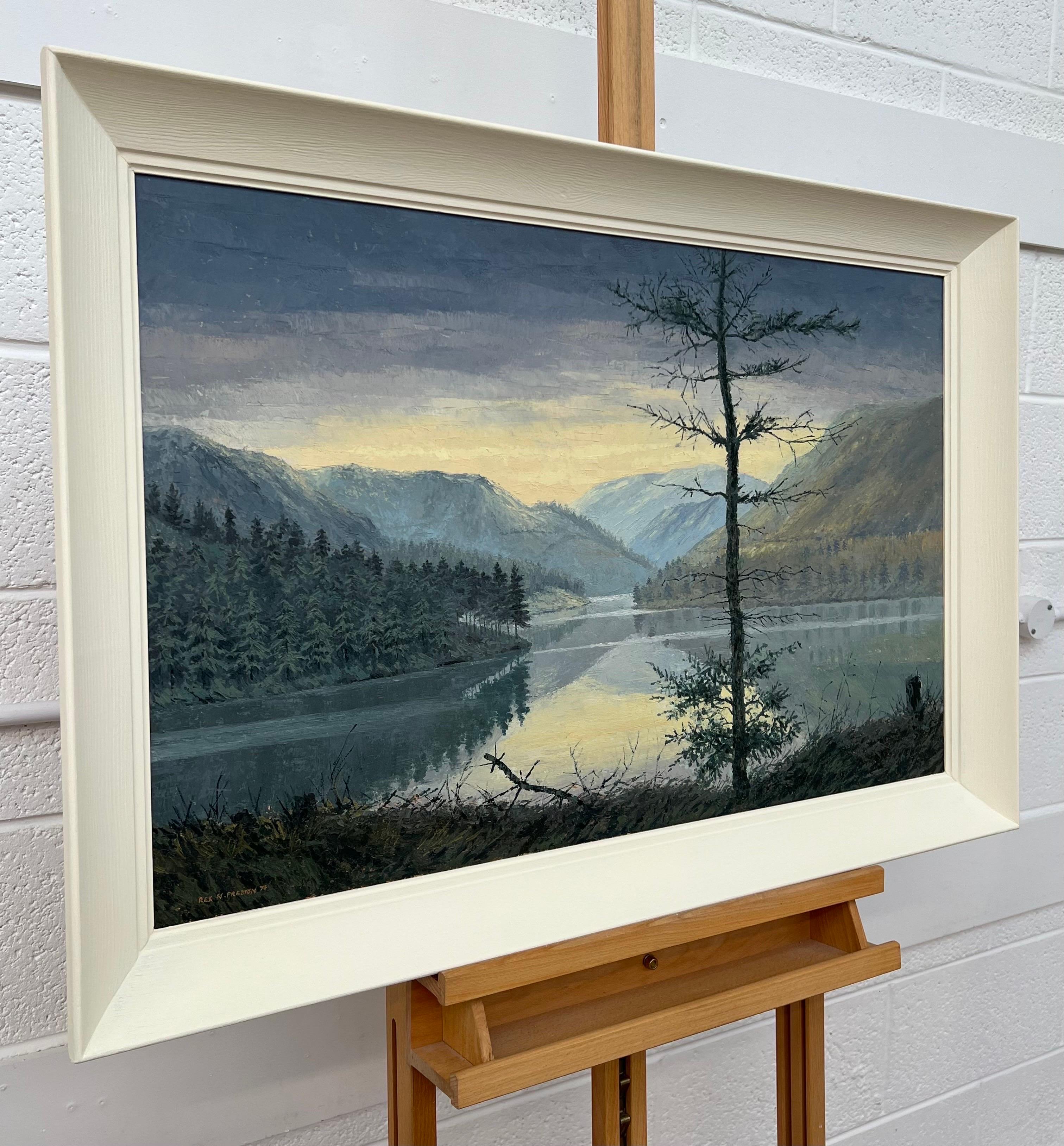 Peinture à l'huile impressionniste d'un paysage d'hiver en Angleterre - Painting de Rex Preston