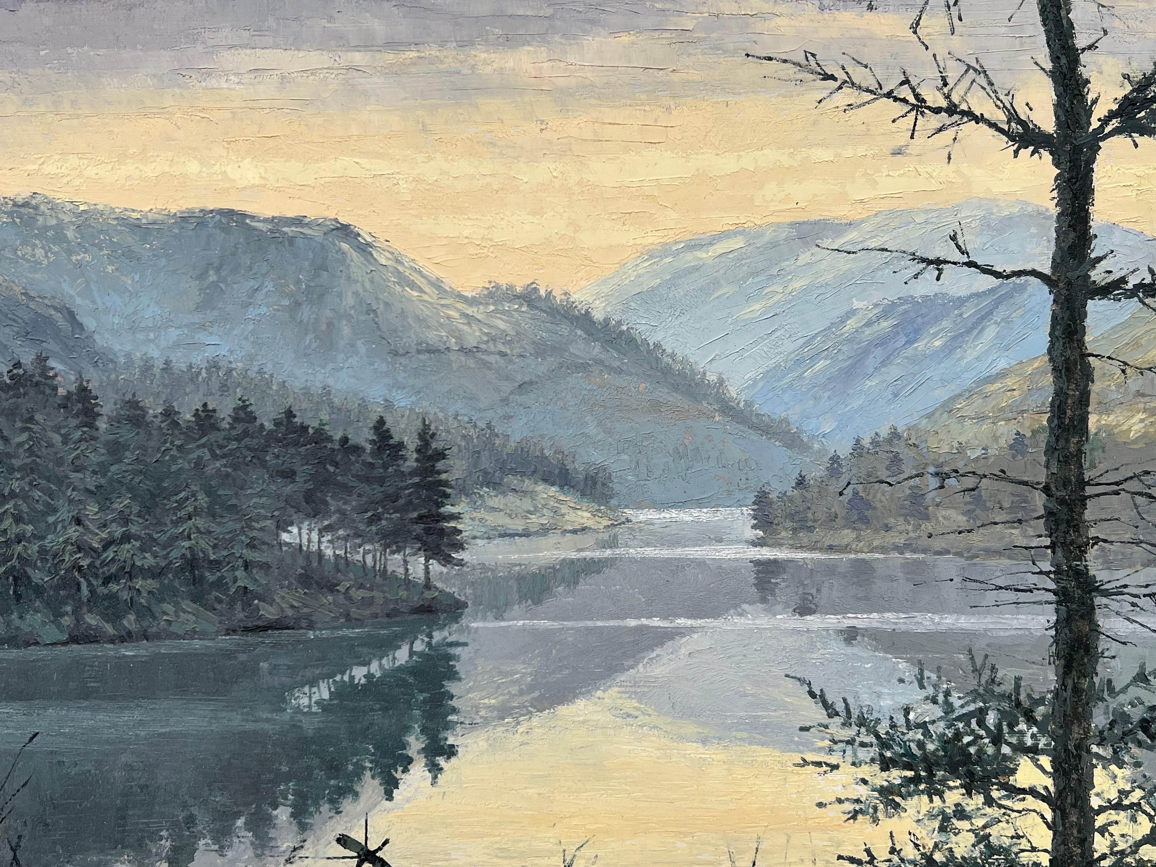 Peinture à l'huile impressionniste d'un paysage d'hiver en Angleterre en vente 1