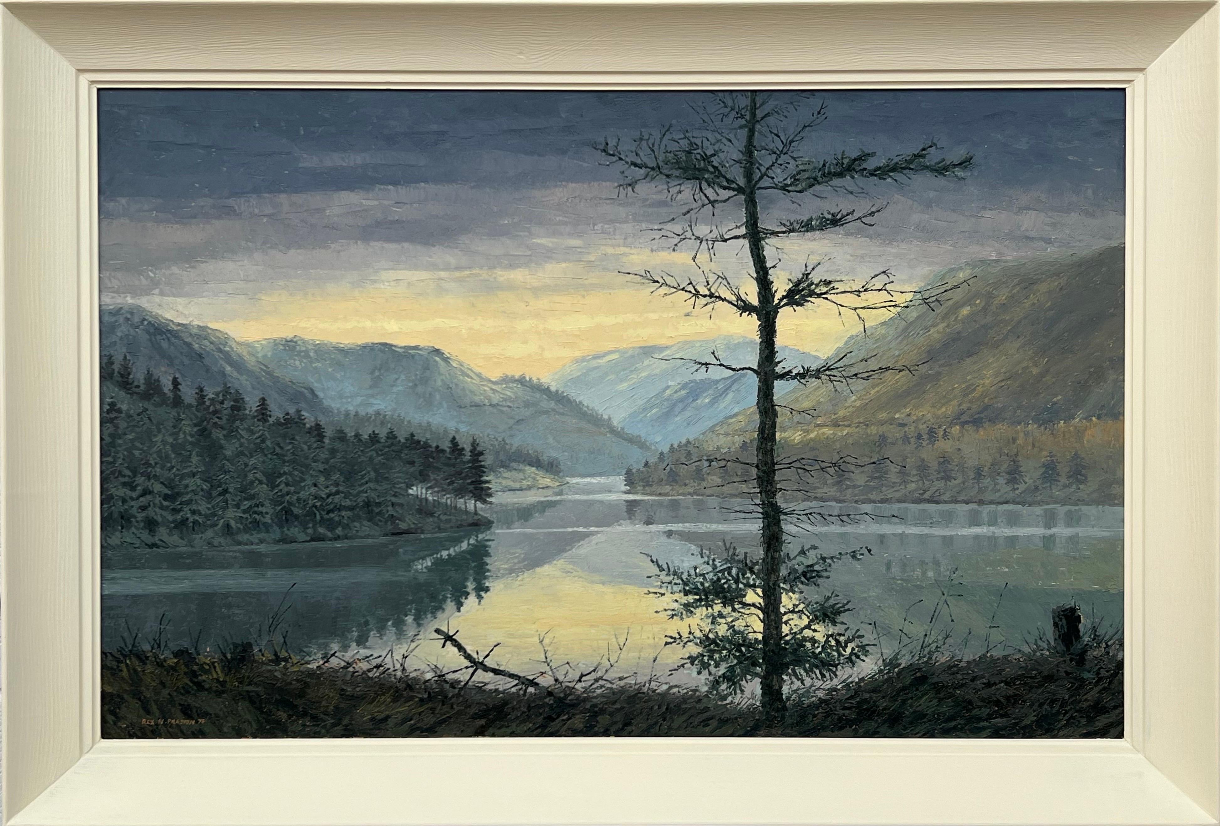Landscape Painting Rex Preston - Peinture à l'huile impressionniste d'un paysage d'hiver en Angleterre