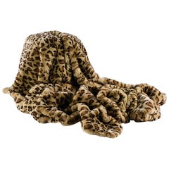 Rex Rabbit Printed Leopard, Fur Throw