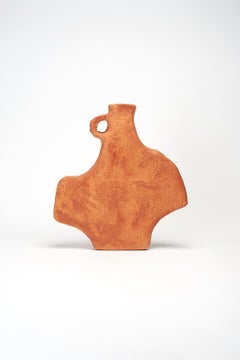 Organische Form, schlichte Terrakotta-Keramik-Skulptur-Vase von Willem Van Hooff