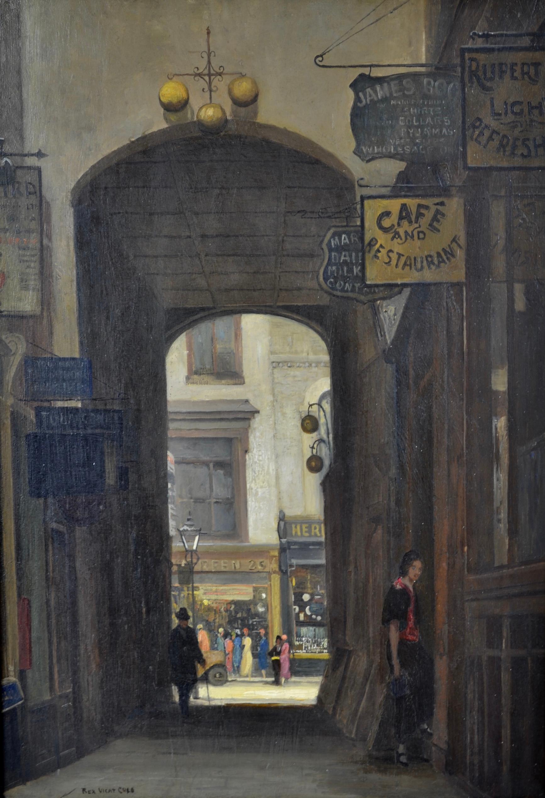 Rupert Court, Soho - 1930s London Street Scene by Rex Vicat Cole