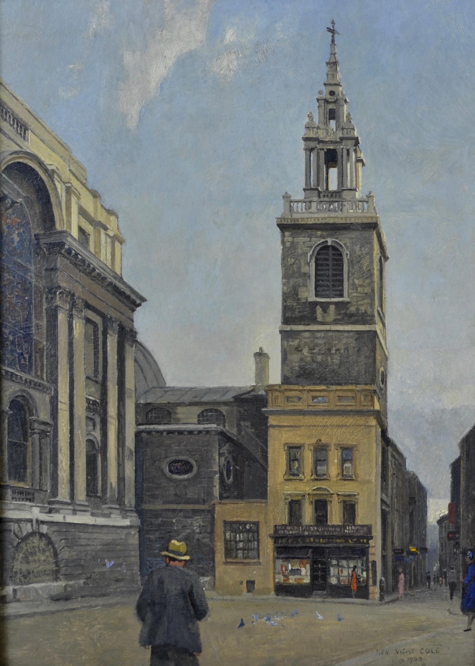 St Stephen Walbrook, 20th Century British London View by Rex Vicat Cole