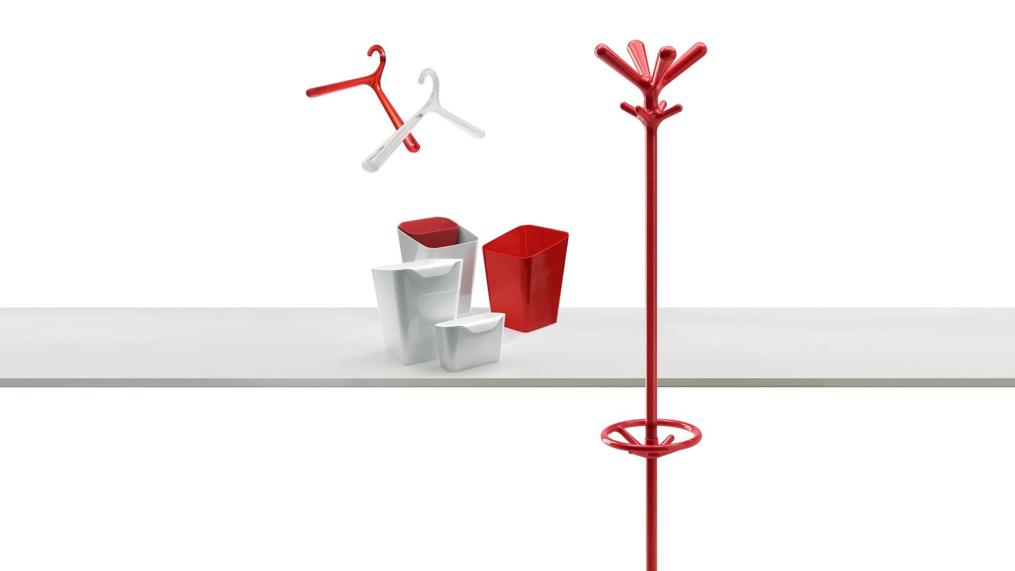 Acier Rexite Pop - Porte-manteau autoportant (version rouge, sans porte-parapluie) en vente