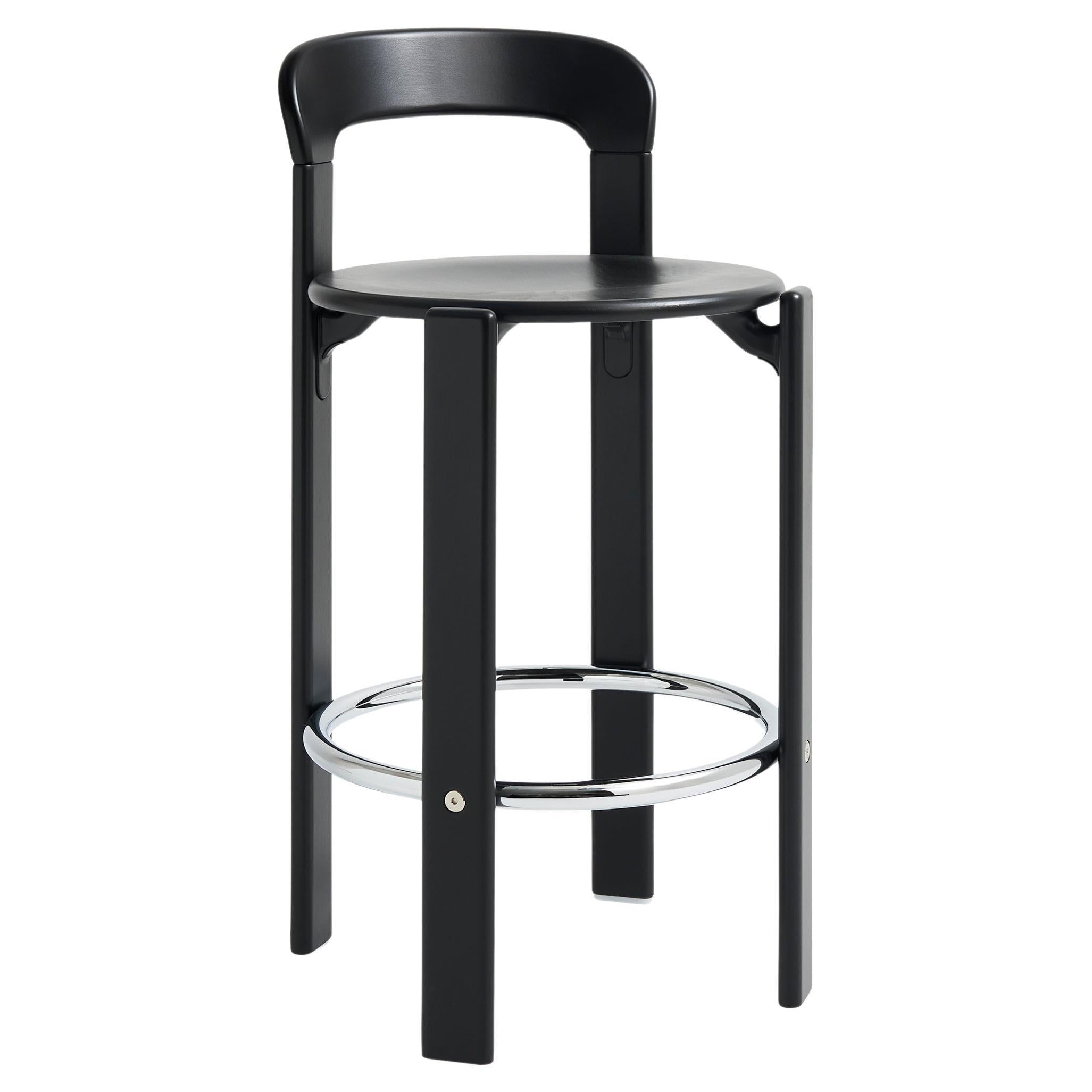 Tabouret de bar haut en noir profond Design/One par Bruno Rey pour Dietiker avec HAY